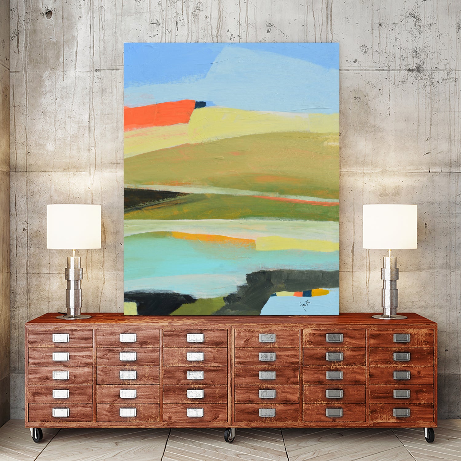 Colorfield No. 16 by Jan Weiss on GIANT ART - green landscapes