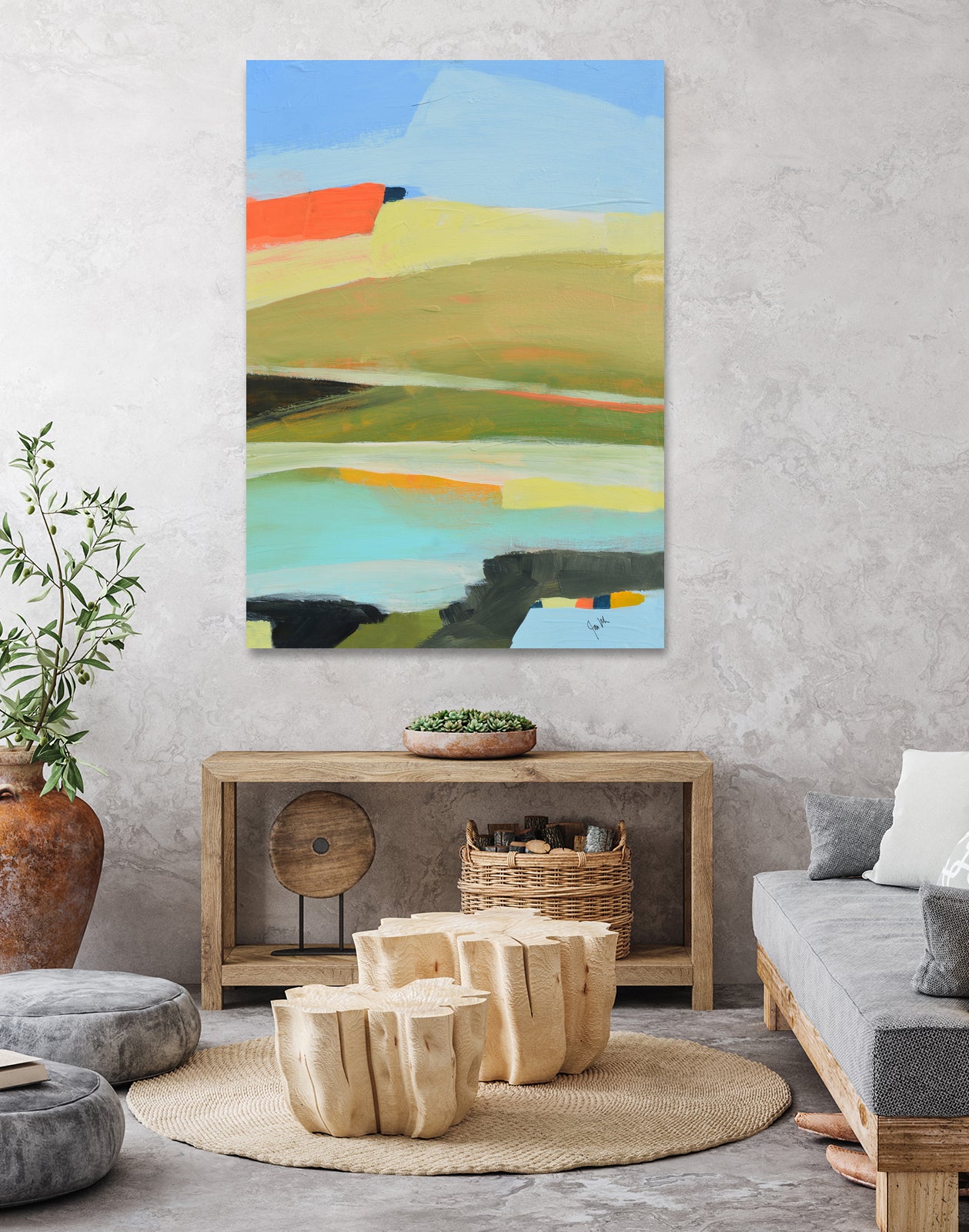 Colorfield No. 16 by Jan Weiss on GIANT ART - green landscapes