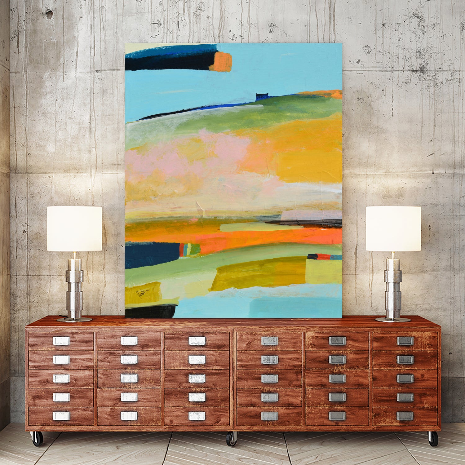 Colorfield No. 17 by Jan Weiss on GIANT ART - green landscapes