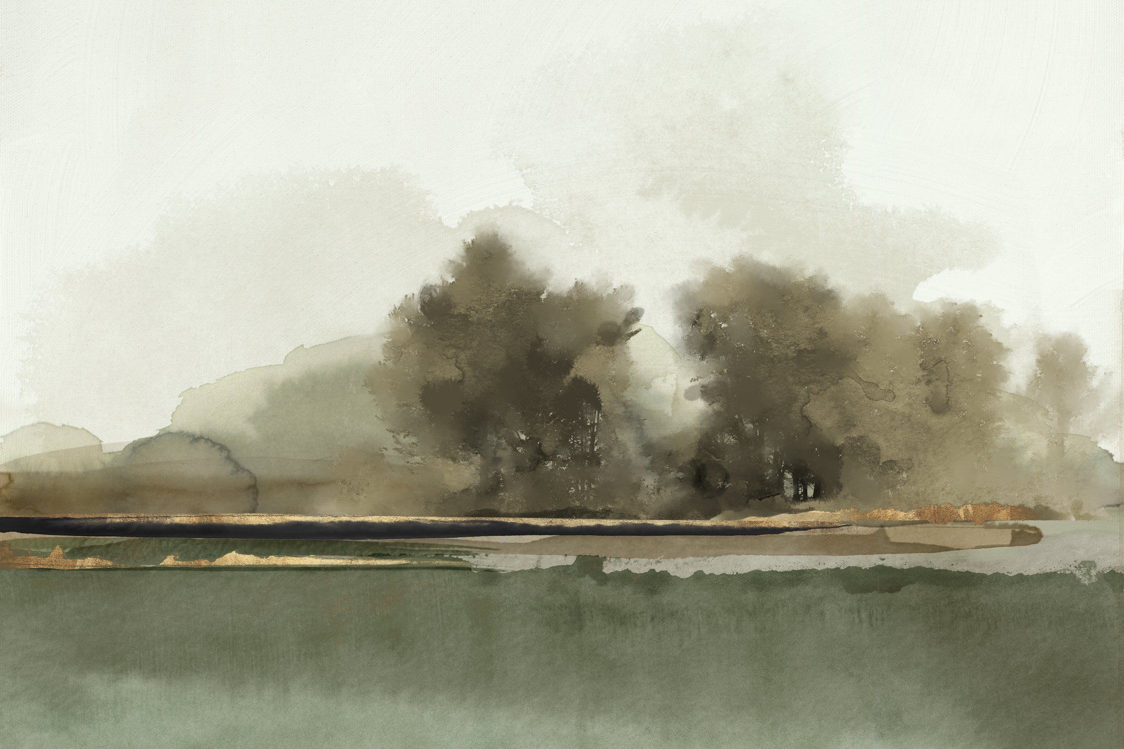 Forest Memories by Jacob Q on GIANT ART - gold landscape