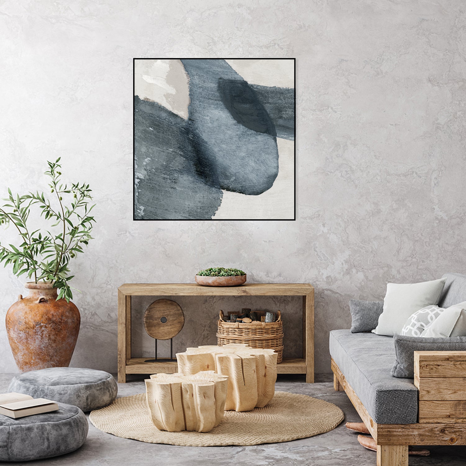 Blue Reverie II by Jacob Q on GIANT ART - blue shapes cloud dancer