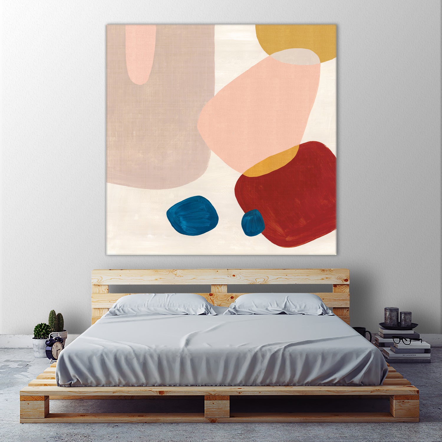 Pink Pebbles III by Eva Watts on GIANT ART - blue shapes