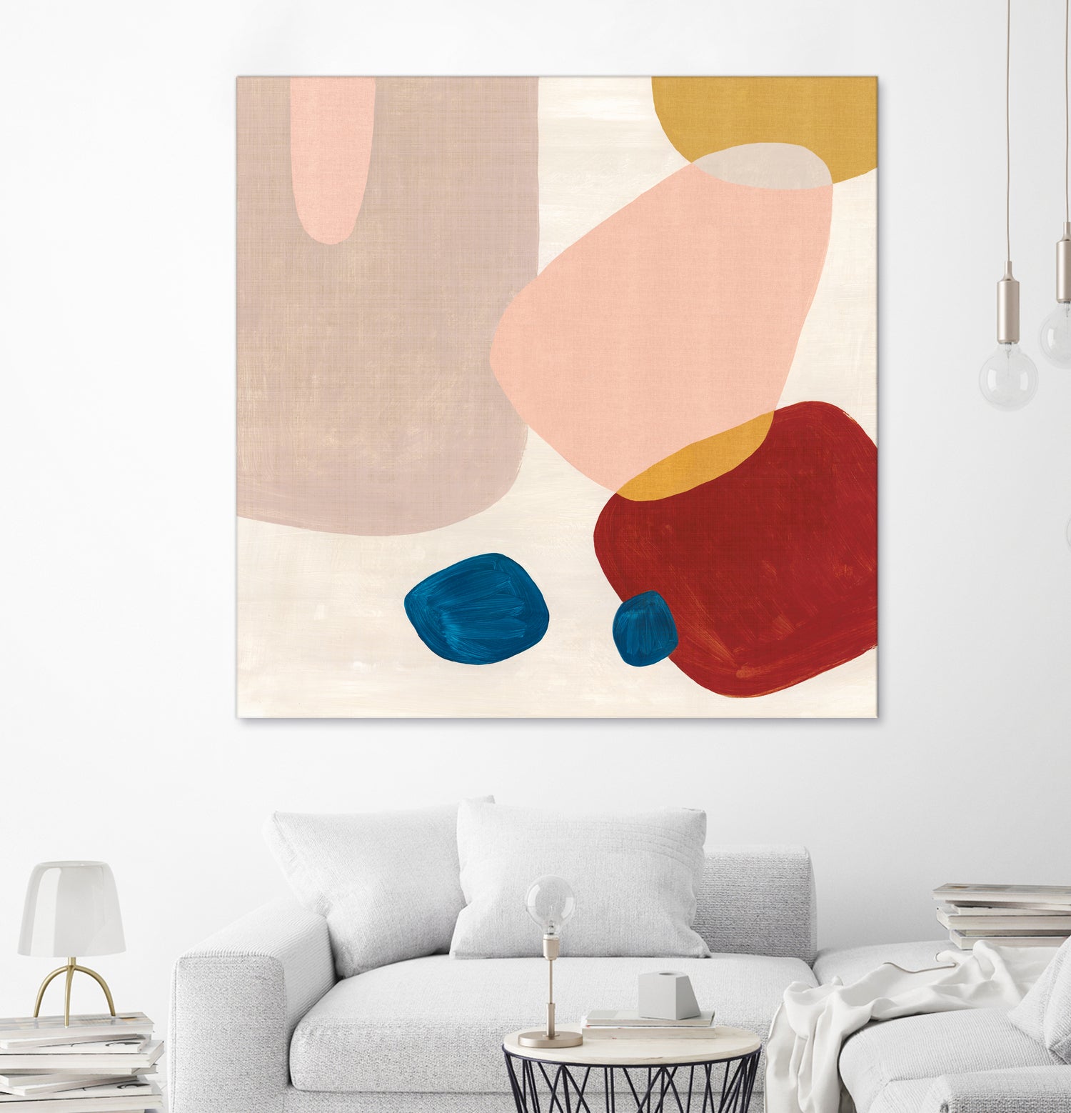 Pink Pebbles III by Eva Watts on GIANT ART - blue shapes