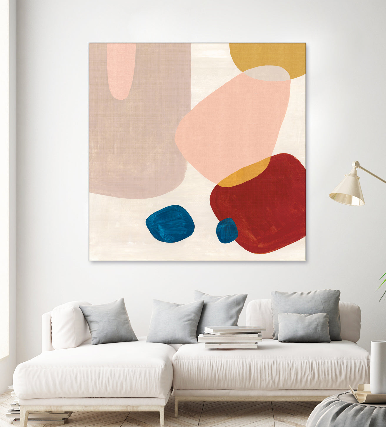 Pink Pebbles III by Eva Watts on GIANT ART - blue shapes