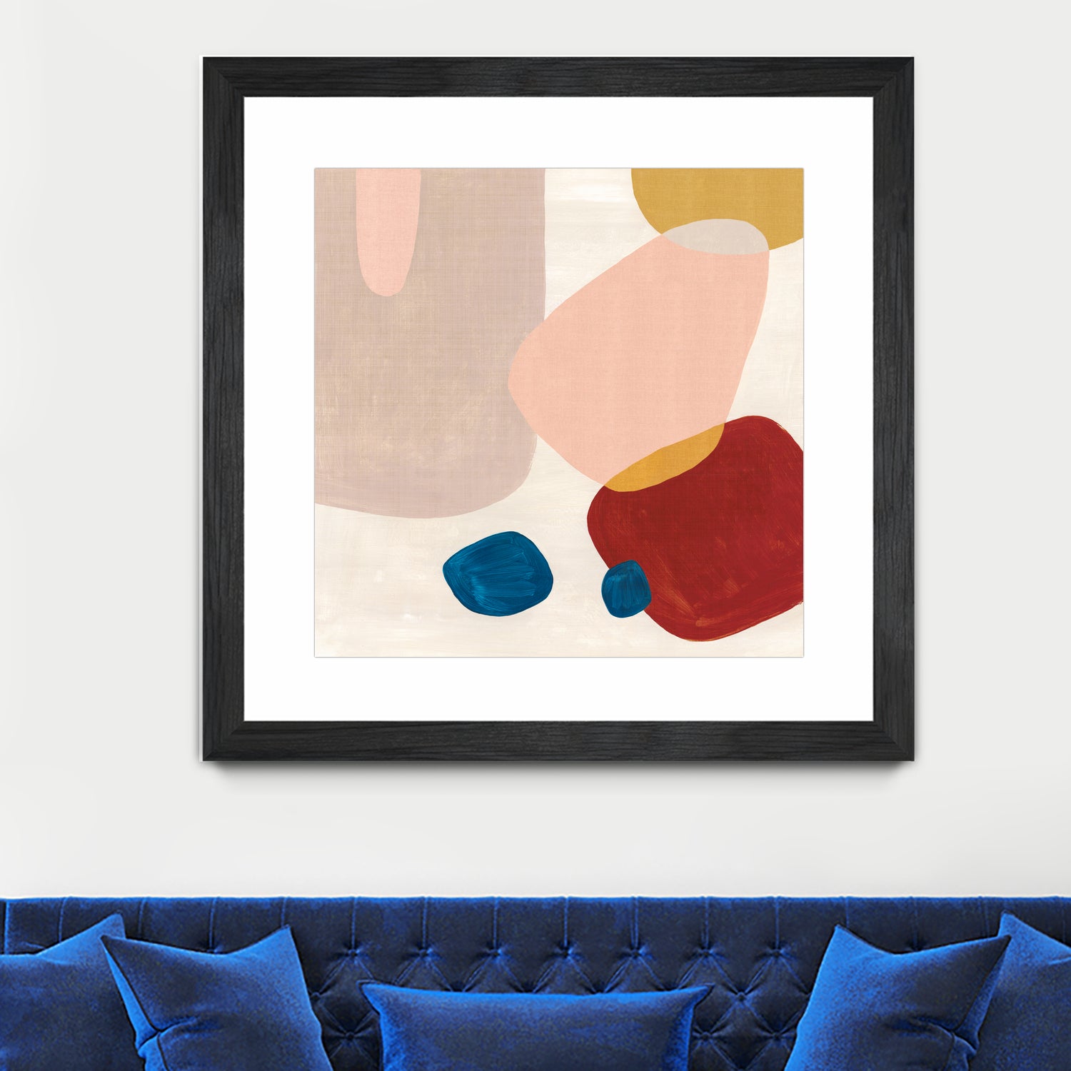 Pink Pebbles III by Eva Watts on GIANT ART - blue shapes