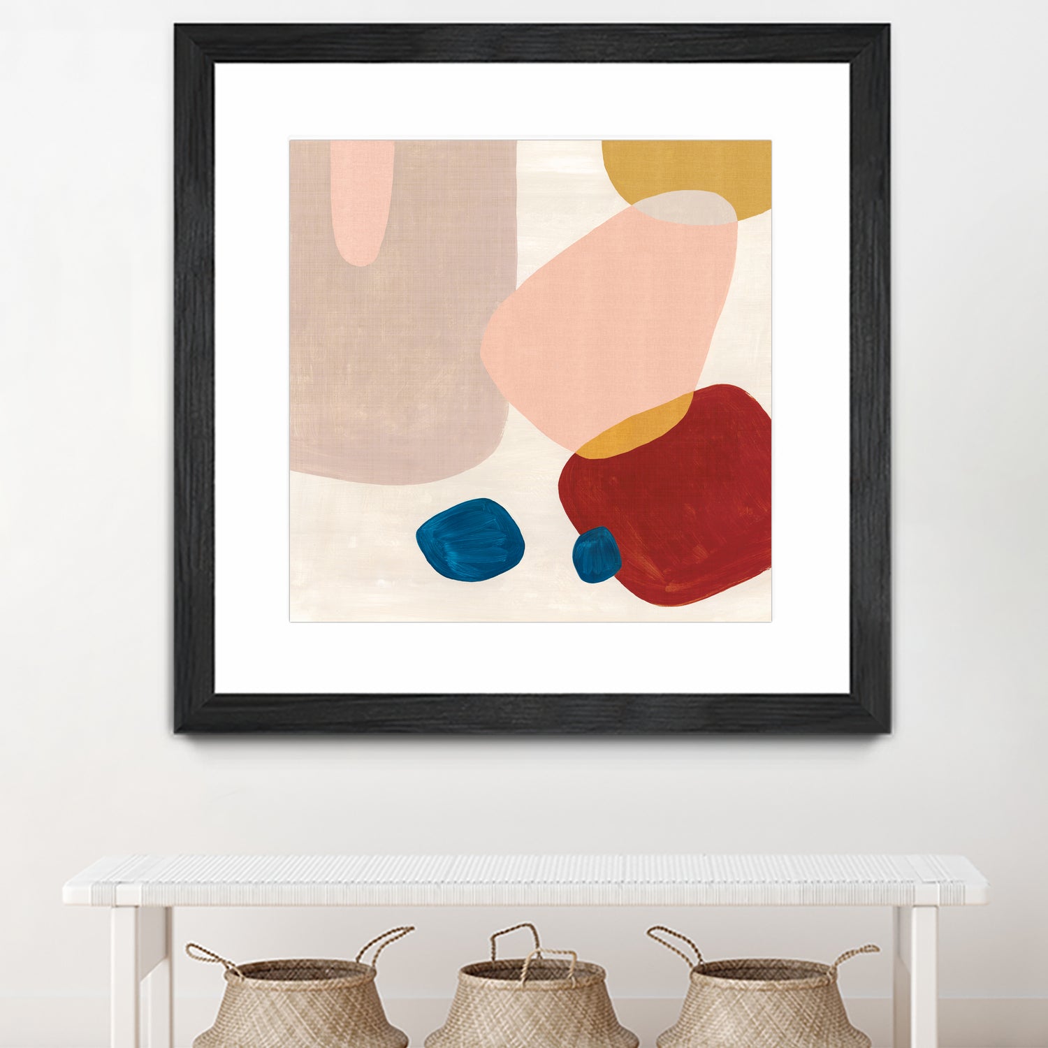 Pink Pebbles III by Eva Watts on GIANT ART - blue shapes