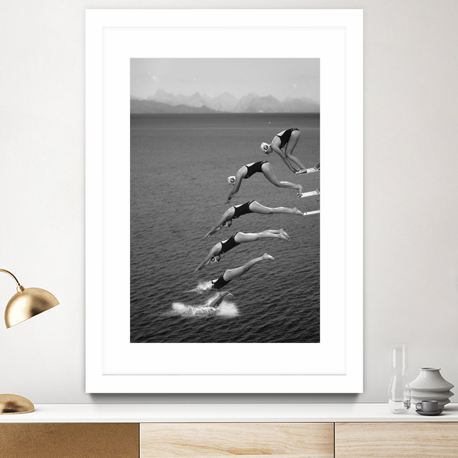 The beauty of diving by Greetje on GIANT ART - black and white  photography quick