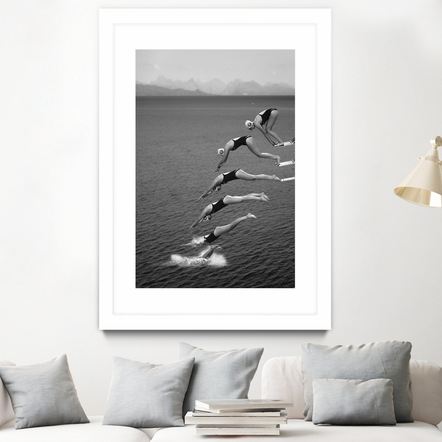 The beauty of diving by Greetje on GIANT ART - black and white  photography quick