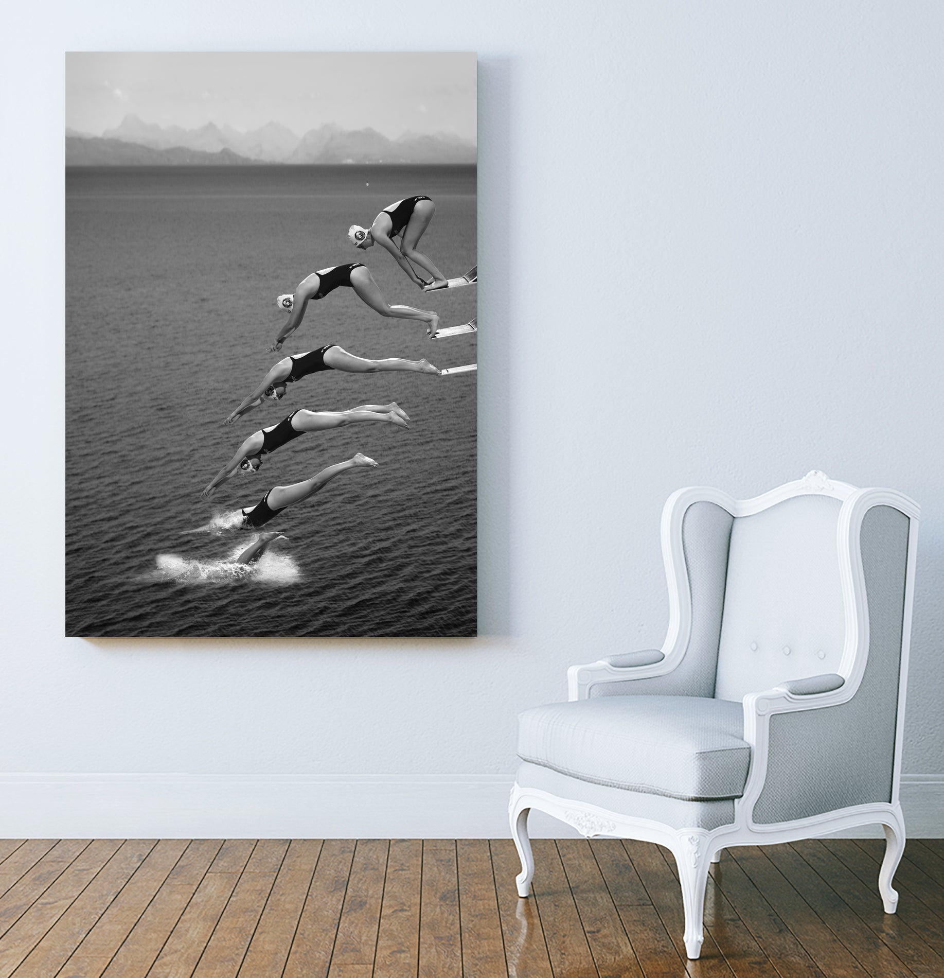 The beauty of diving by Greetje on GIANT ART - black and white  photography quick
