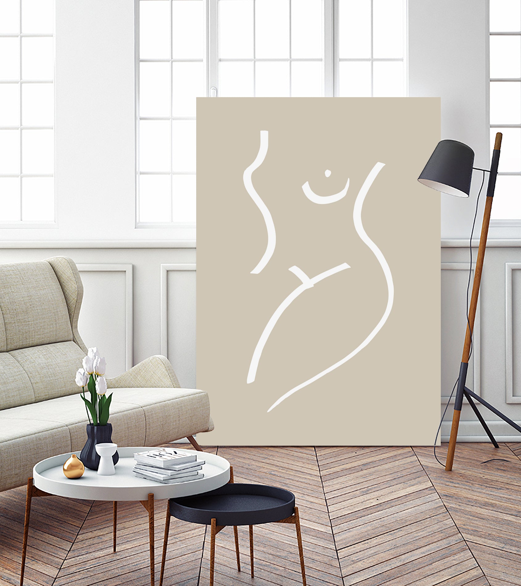 Body Sketch Sand by Pictufy on GIANT ART - line art woman