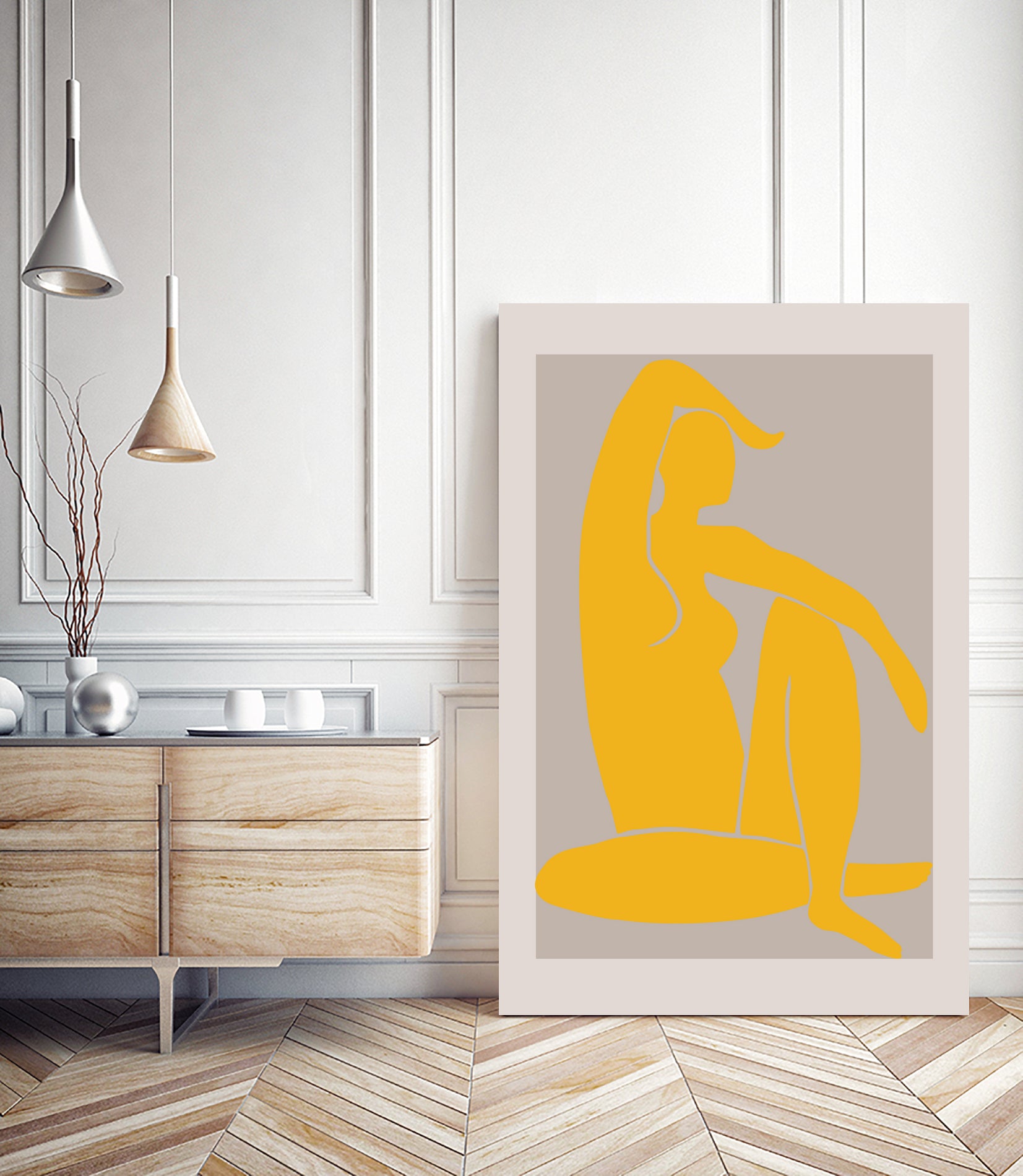 Yellow Figure by Pictufy on GIANT ART - figurative woman