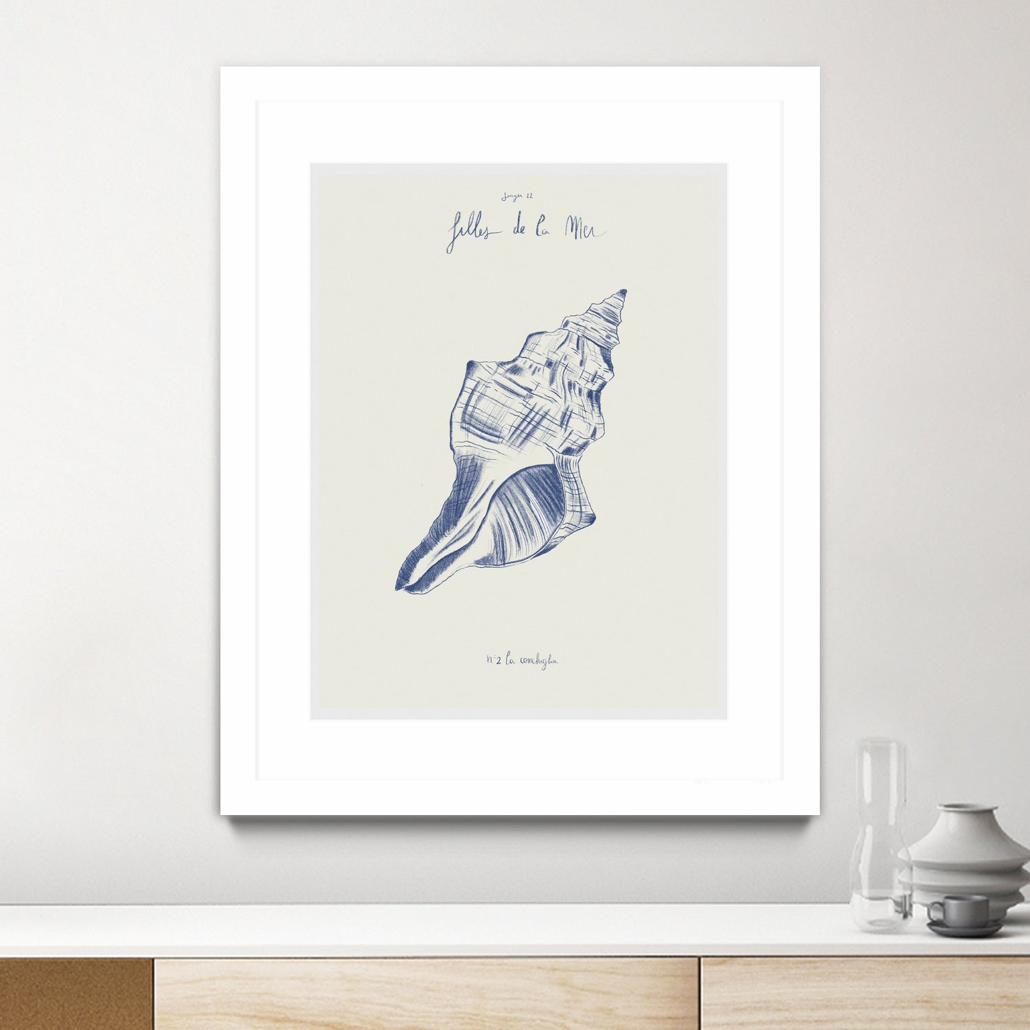 Filles de la mer n.2 - La conchiglia by Giulia Mora on GIANT ART - blue costal  mora