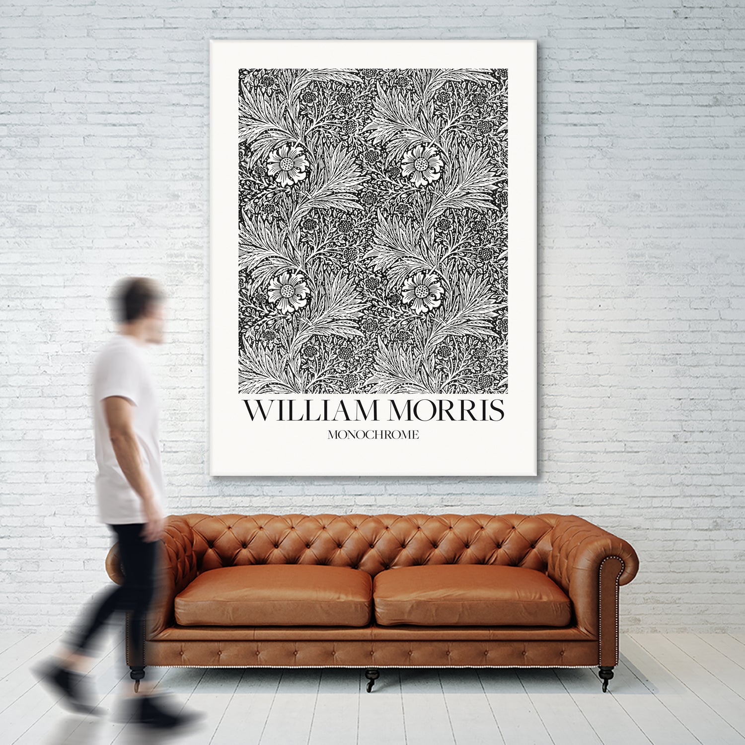 Marigold Monochrome by William Morris on GIANT ART - william morris flowers and plants william morris