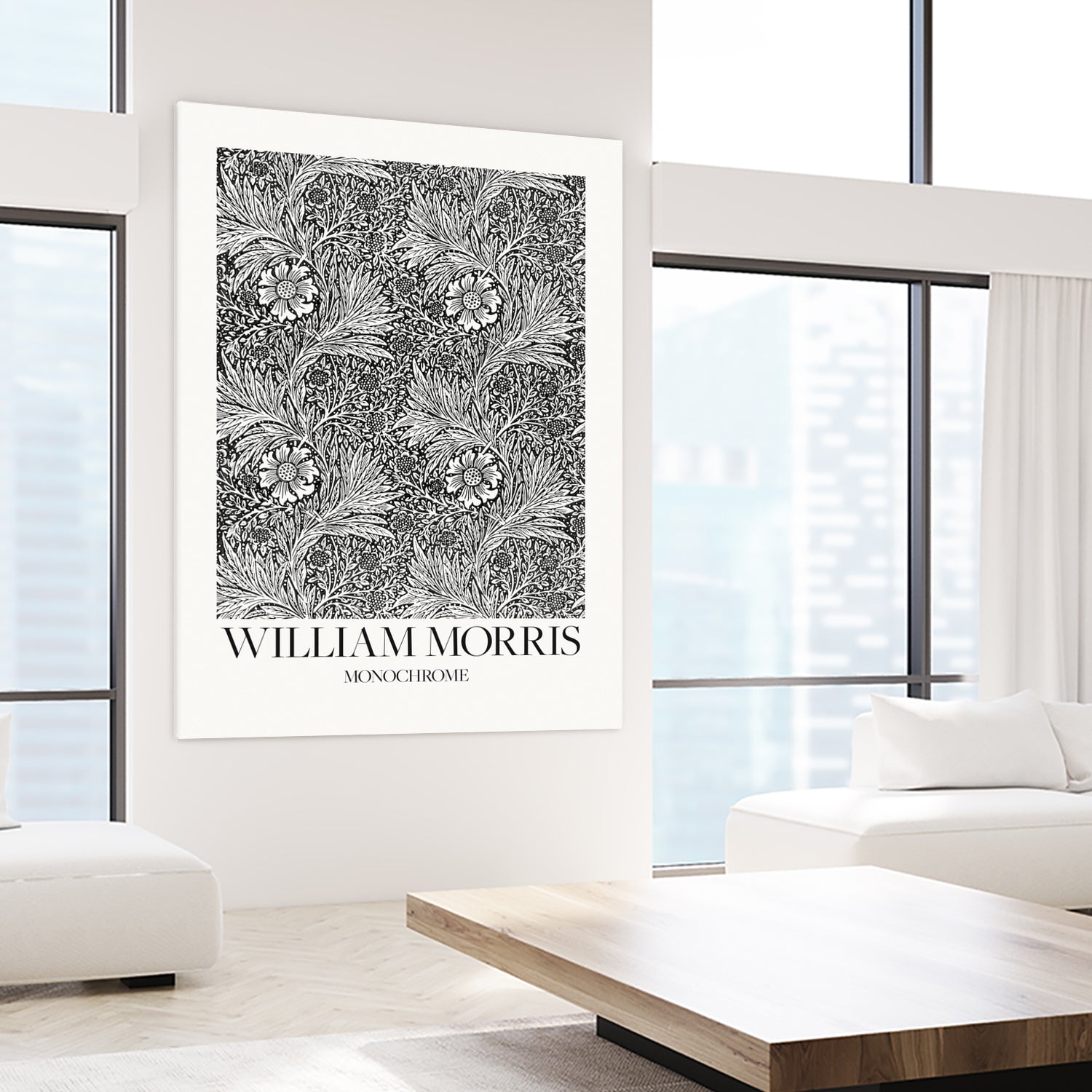 Marigold Monochrome by William Morris on GIANT ART - william morris flowers and plants william morris