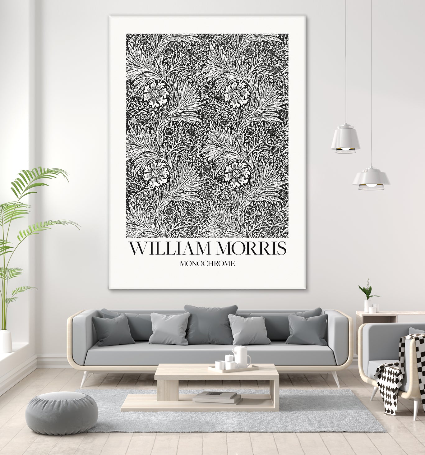 Marigold Monochrome by William Morris on GIANT ART - william morris flowers and plants william morris