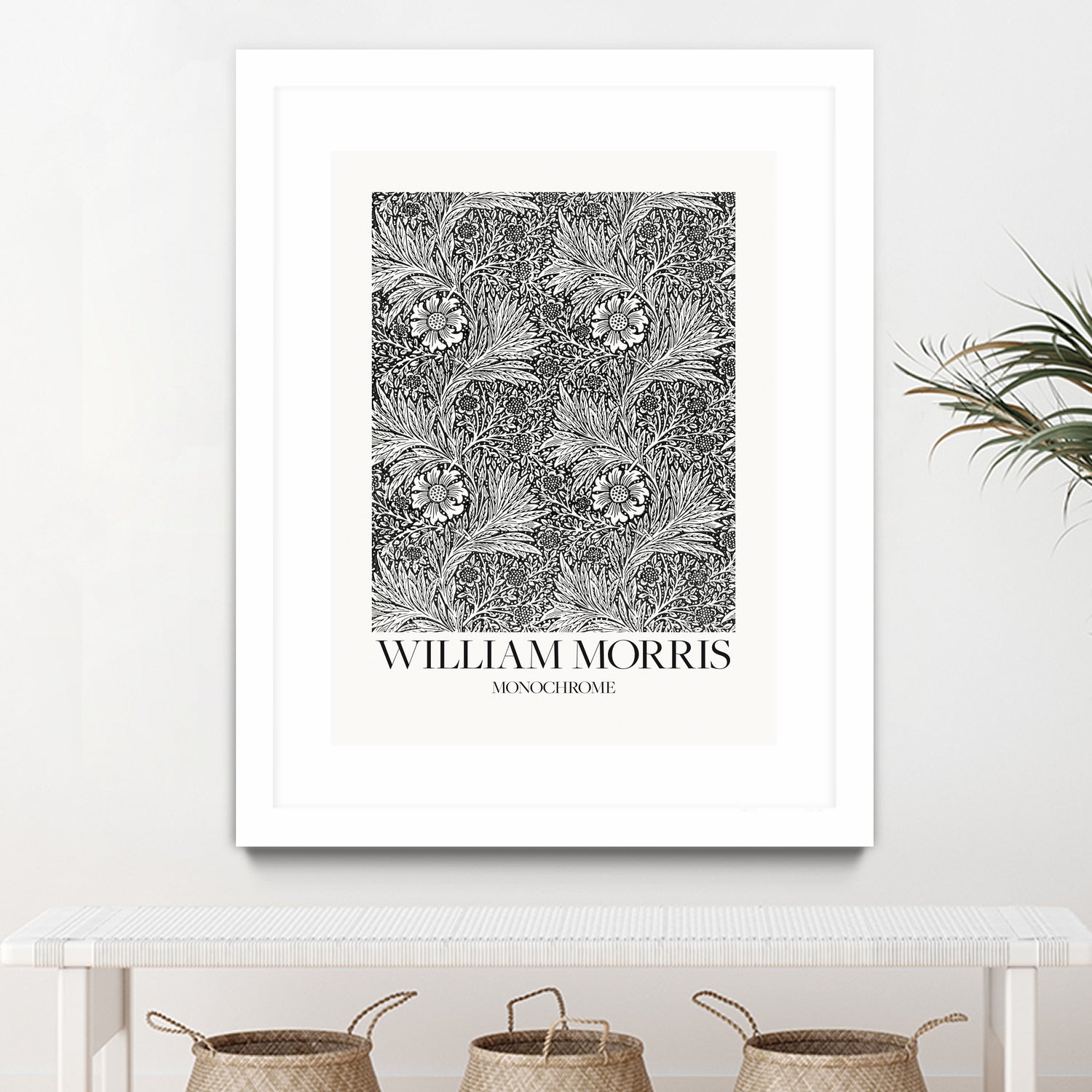 Marigold Monochrome by William Morris on GIANT ART - william morris flowers and plants william morris