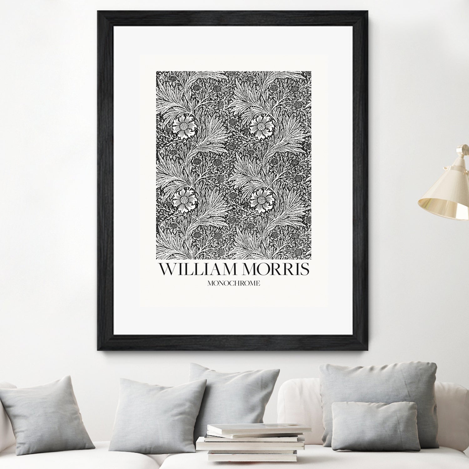Marigold Monochrome by William Morris on GIANT ART - william morris flowers and plants william morris