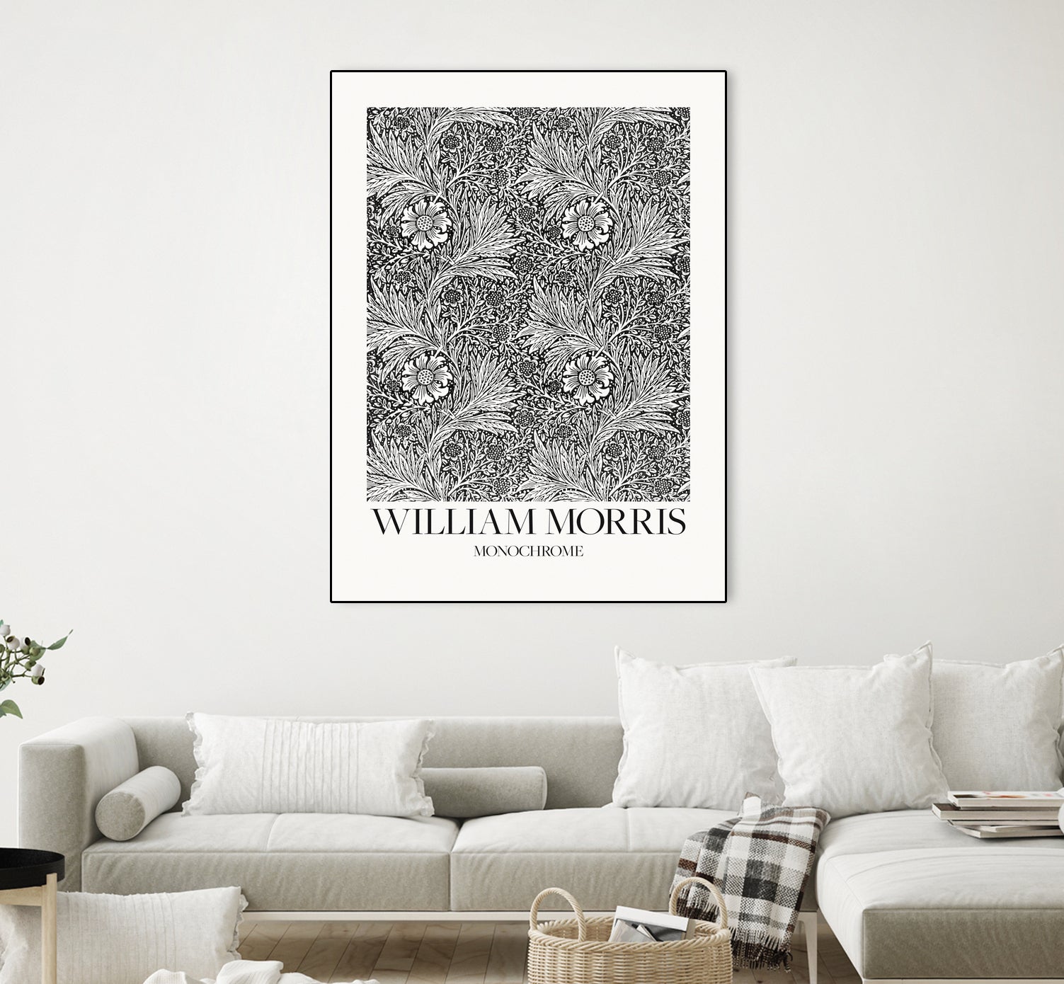 Marigold Monochrome by William Morris on GIANT ART - william morris flowers and plants william morris