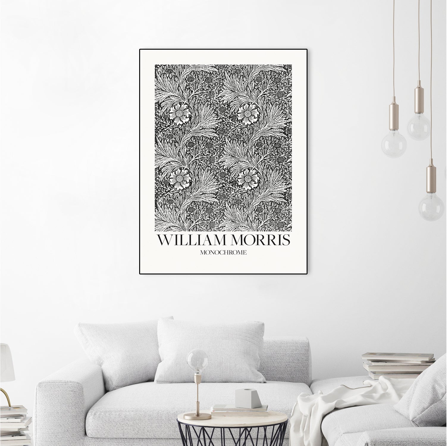 Marigold Monochrome by William Morris on GIANT ART - william morris flowers and plants william morris