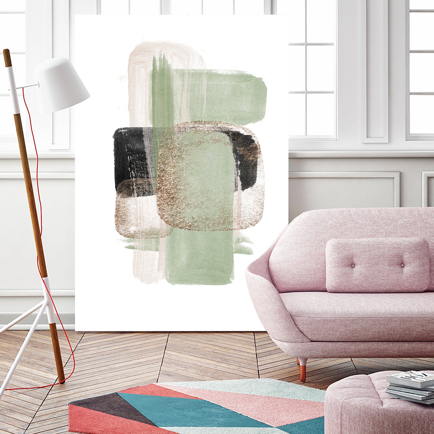 Simple Green-1 by Sally Ann Moss on GIANT ART - abstract geometric abstract