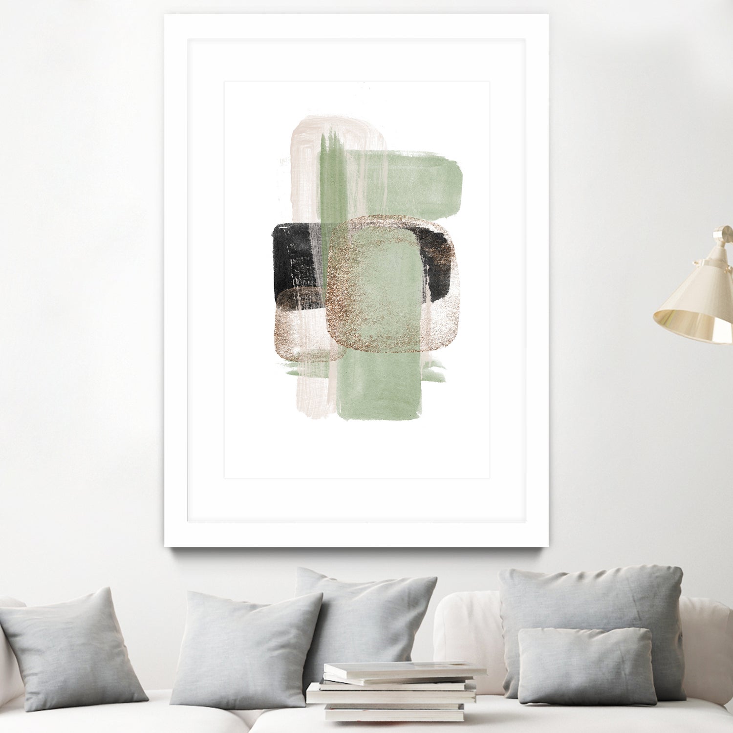 Simple Green-1 by Sally Ann Moss on GIANT ART - abstract geometric abstract