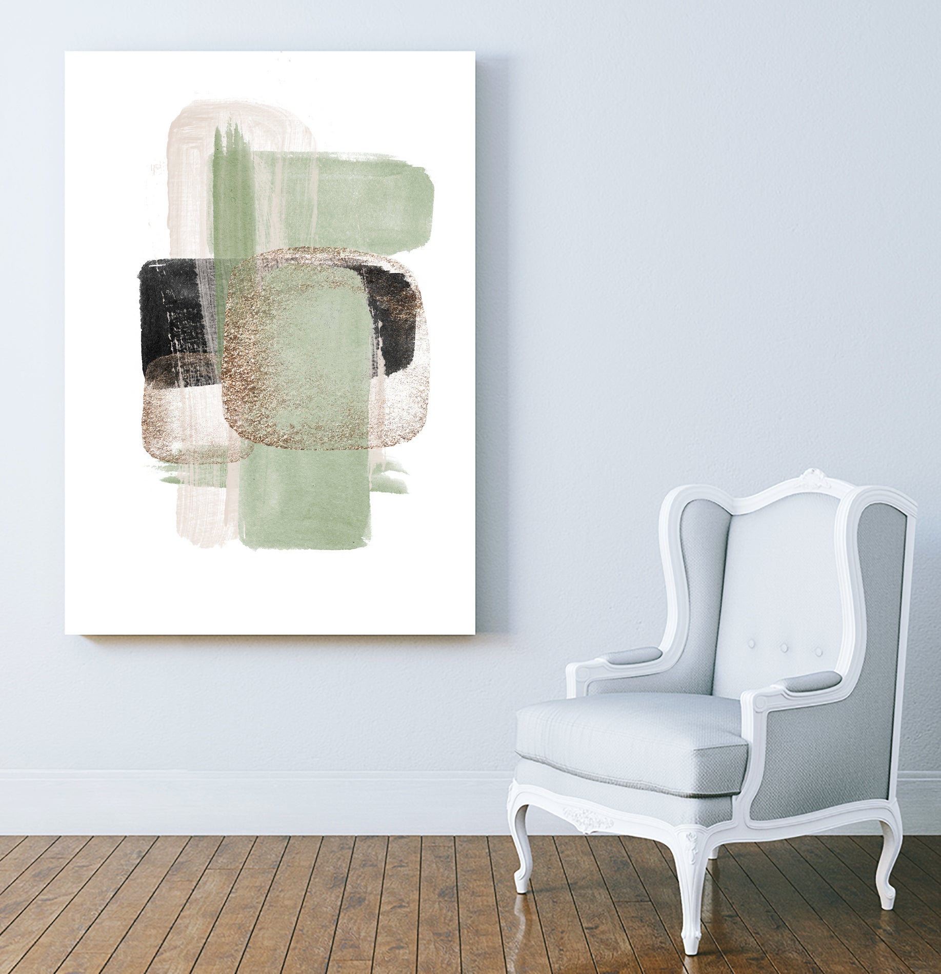 Simple Green-1 by Sally Ann Moss on GIANT ART - abstract geometric abstract