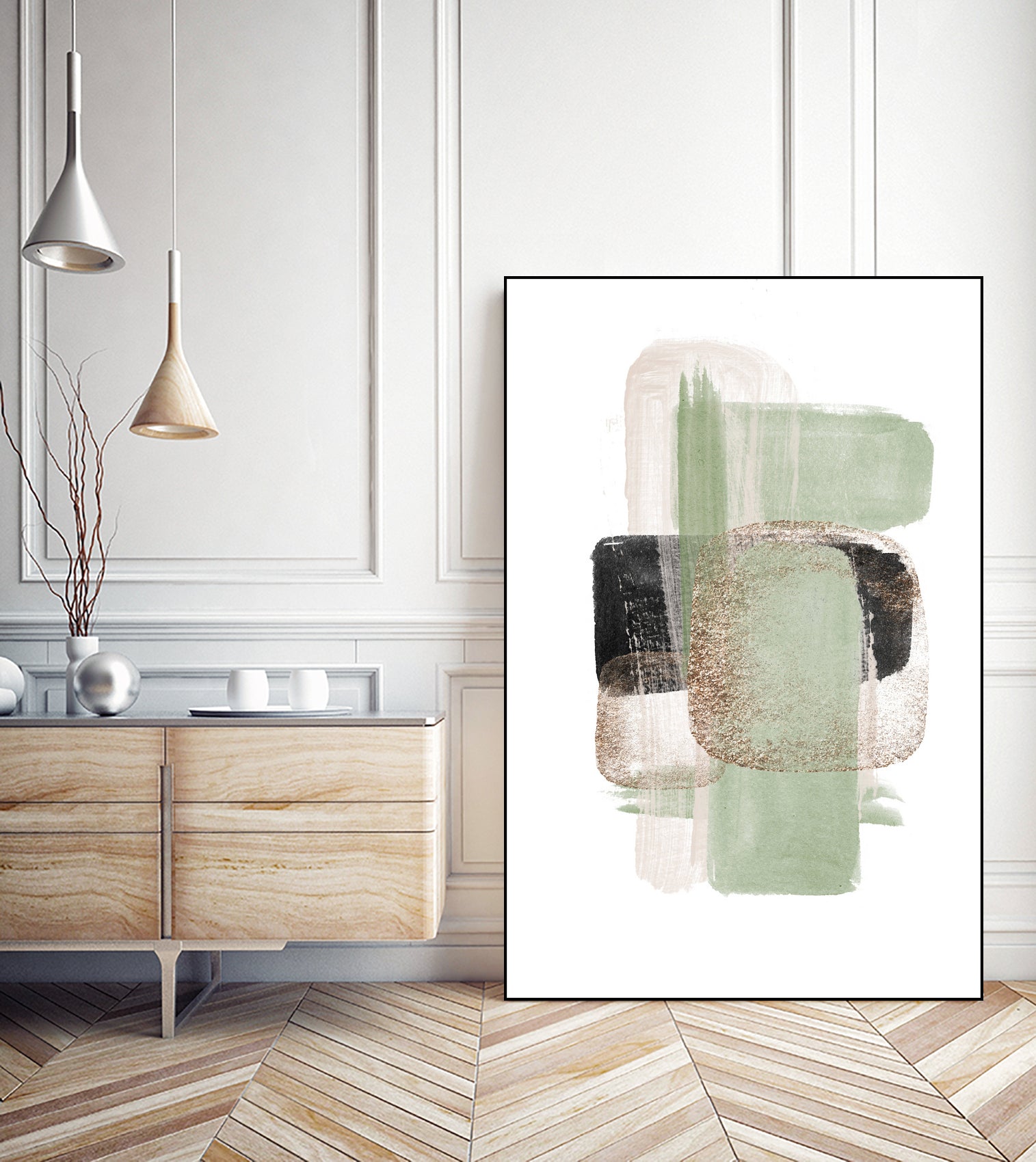 Simple Green-1 by Sally Ann Moss on GIANT ART - abstract geometric abstract