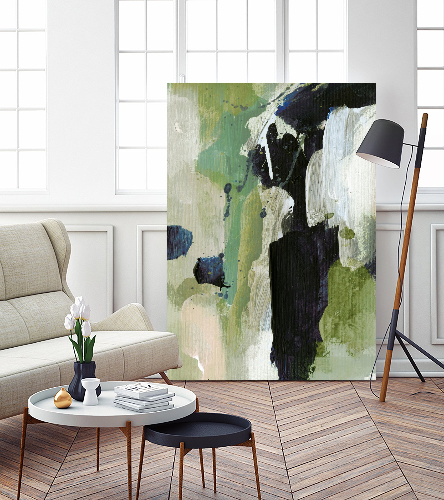 Waterfall by Dan on GIANT ART - abstract green