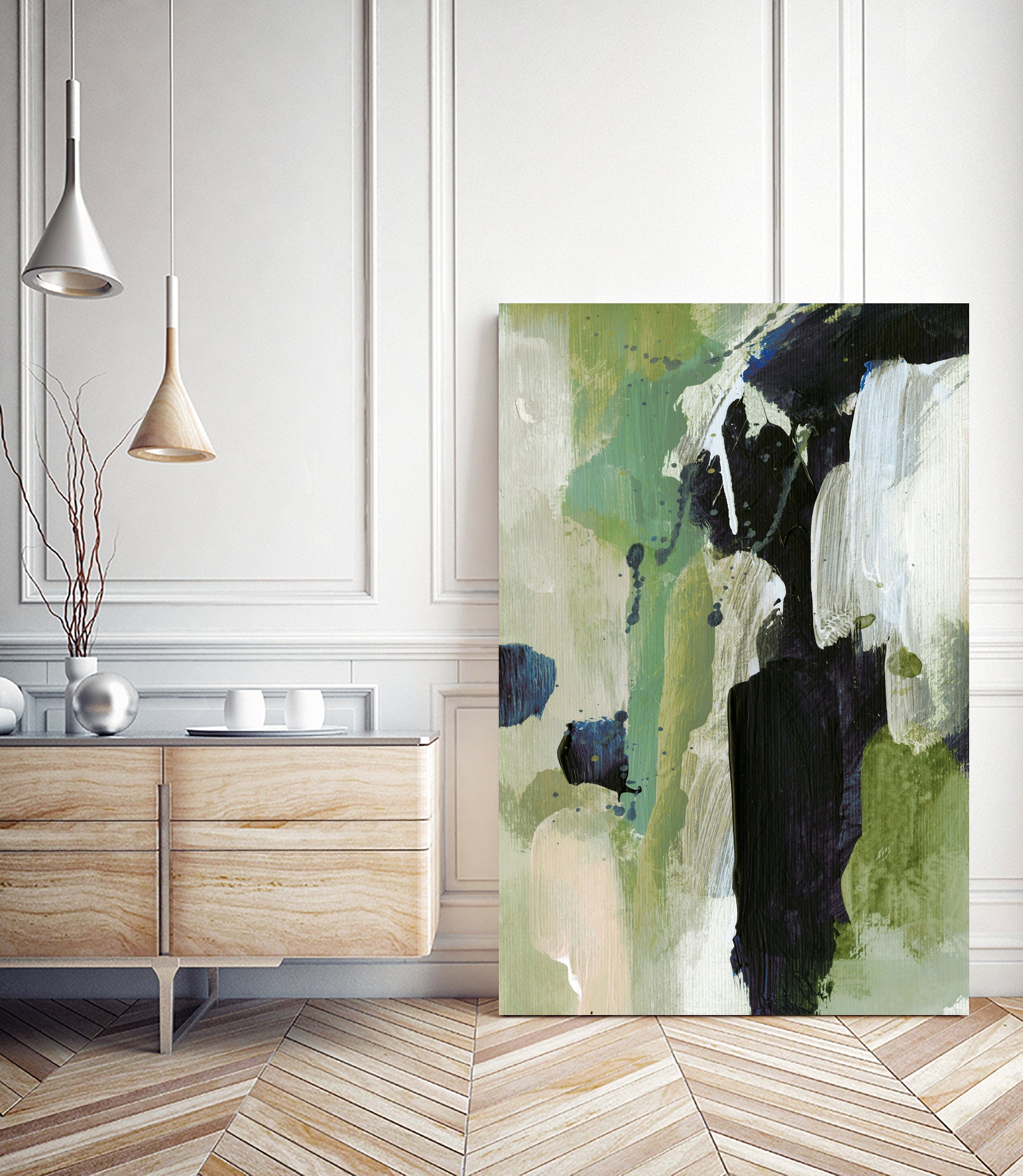 Waterfall by Dan on GIANT ART - abstract green