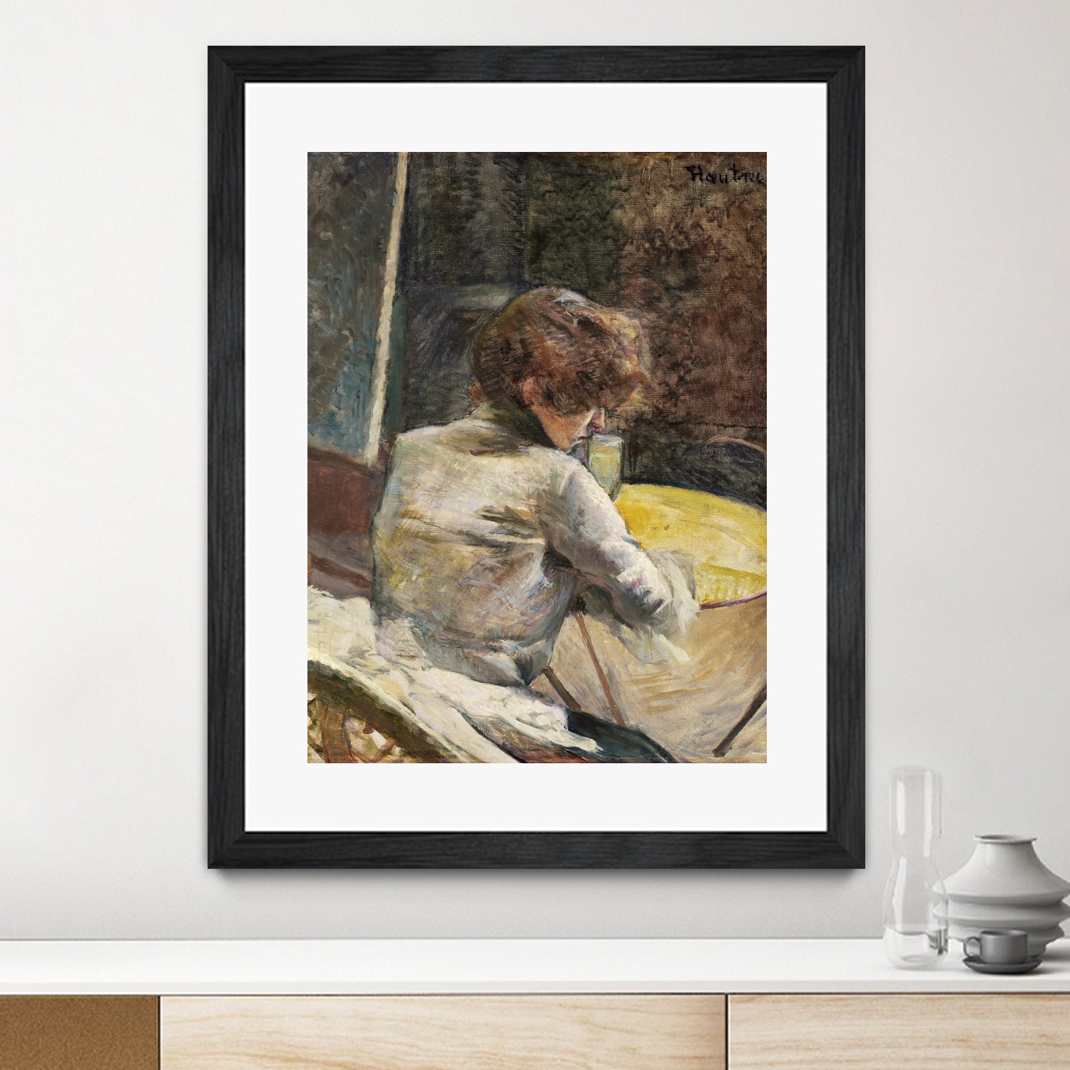 Waiting (ca.1887) by TOULOUSE LAUTREC on GIANT ART - figurative toulouse lautrec