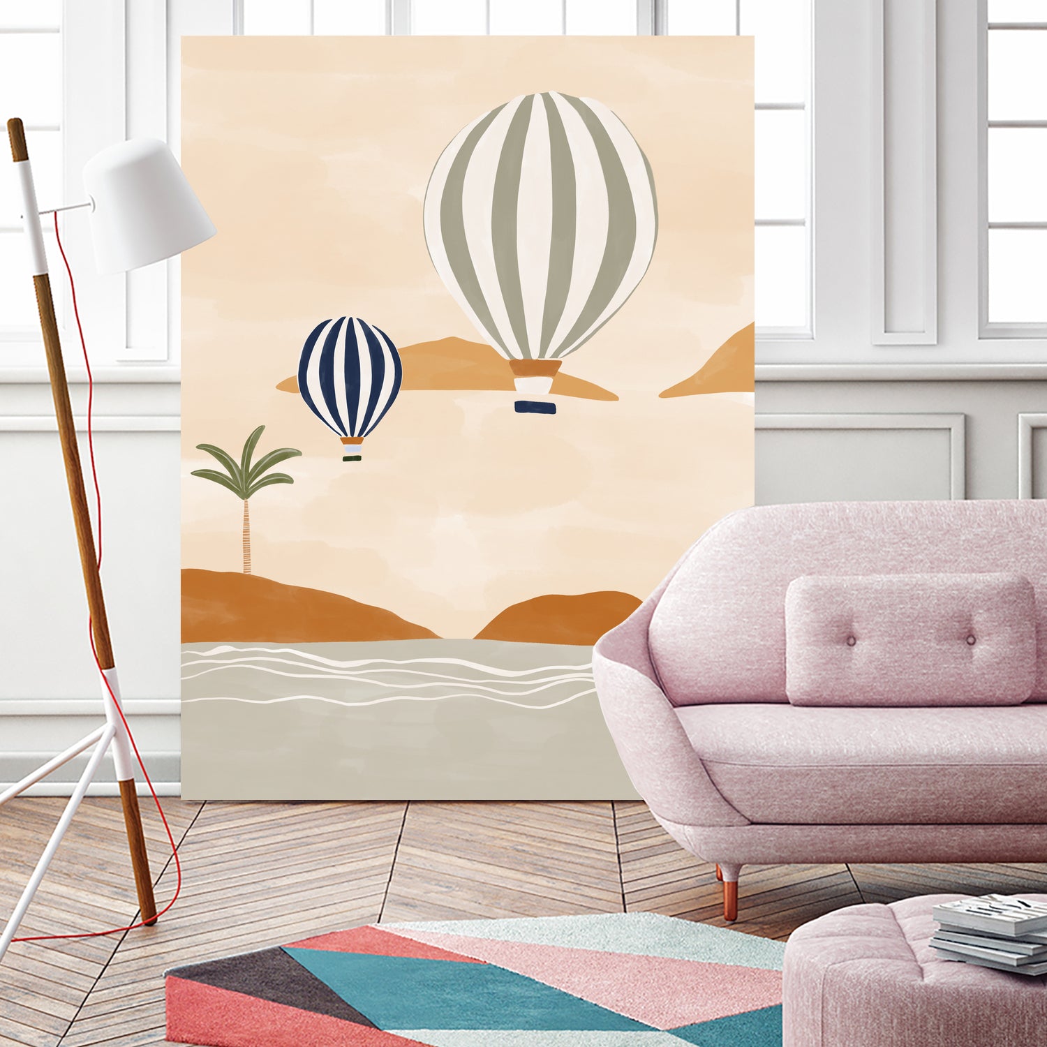 Airballoons In Dessert by Ivy on GIANT ART - illustration hot air balloon