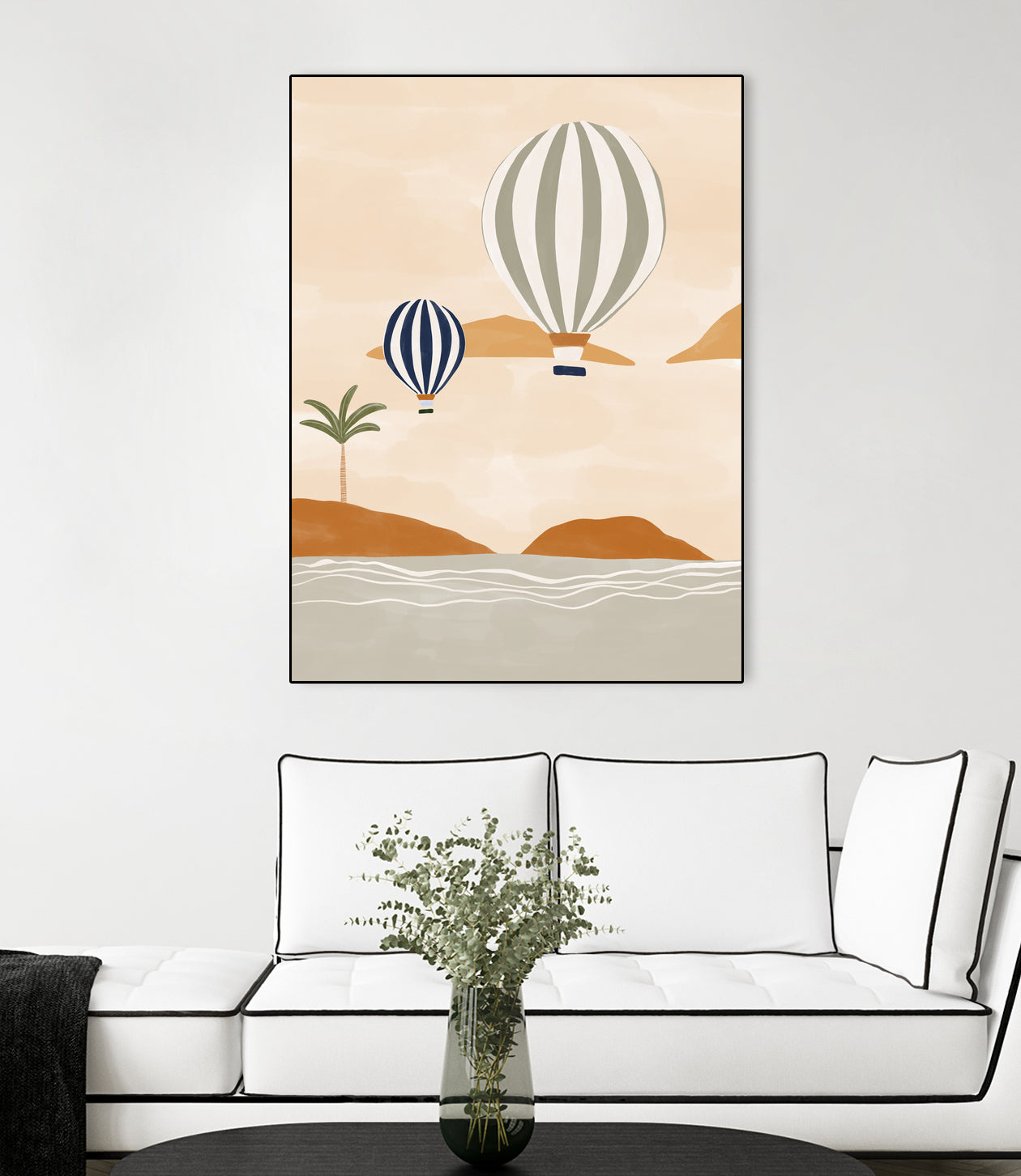 Airballoons In Dessert by Ivy on GIANT ART - illustration hot air balloon