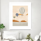Airballoons In Dessert by Ivy on GIANT ART - illustration hot air balloon