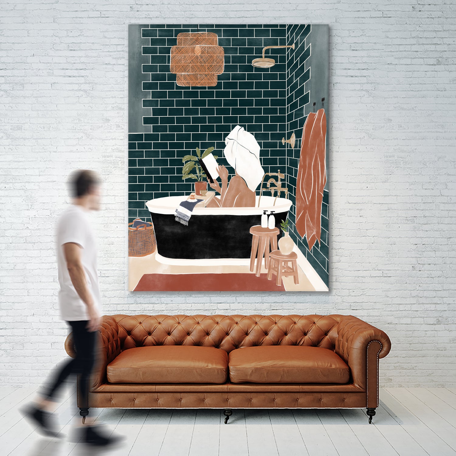 Bathroom Babe by Ivy Green Illustrations on GIANT ART - home illustration home