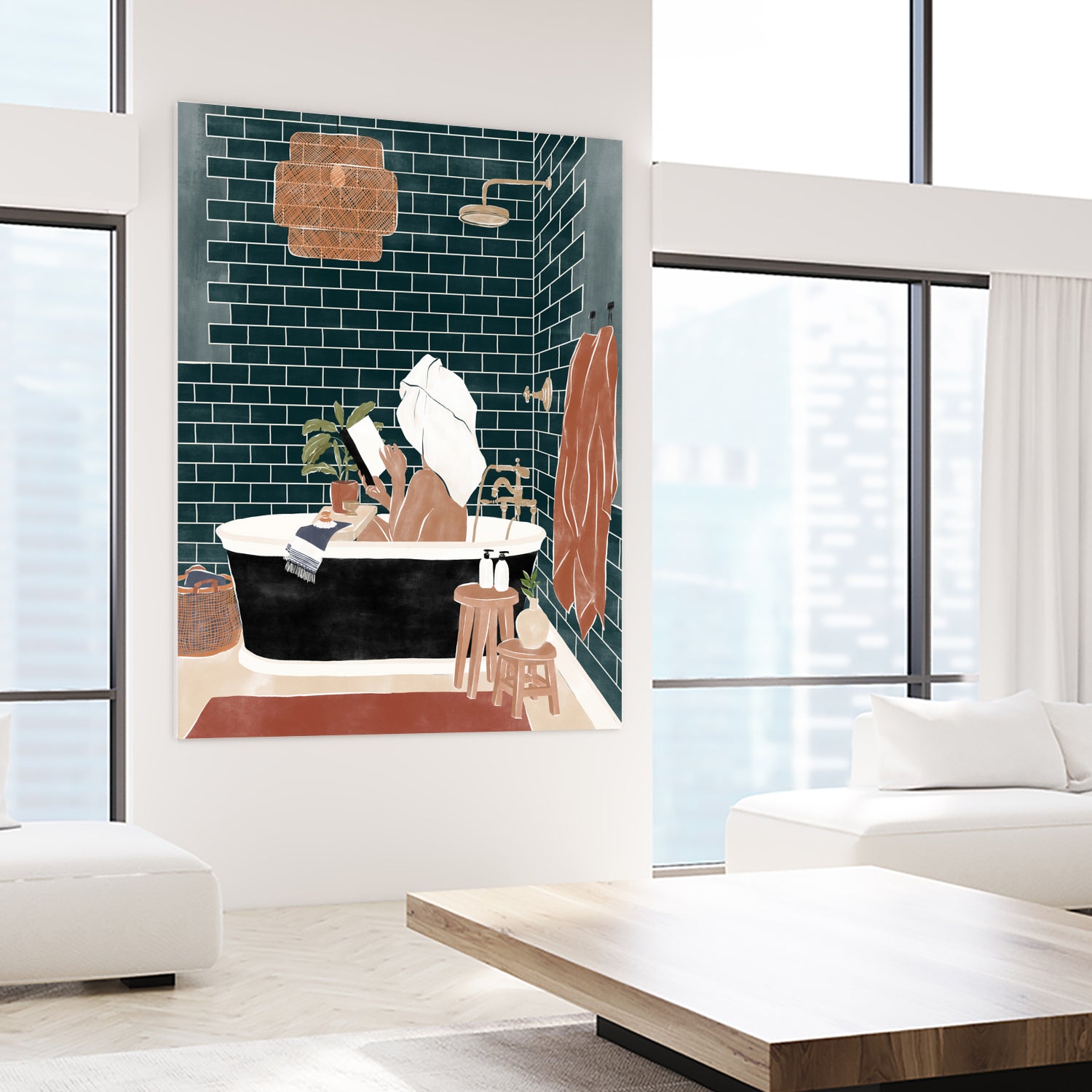 Bathroom Babe by Ivy Green Illustrations on GIANT ART - home illustration home