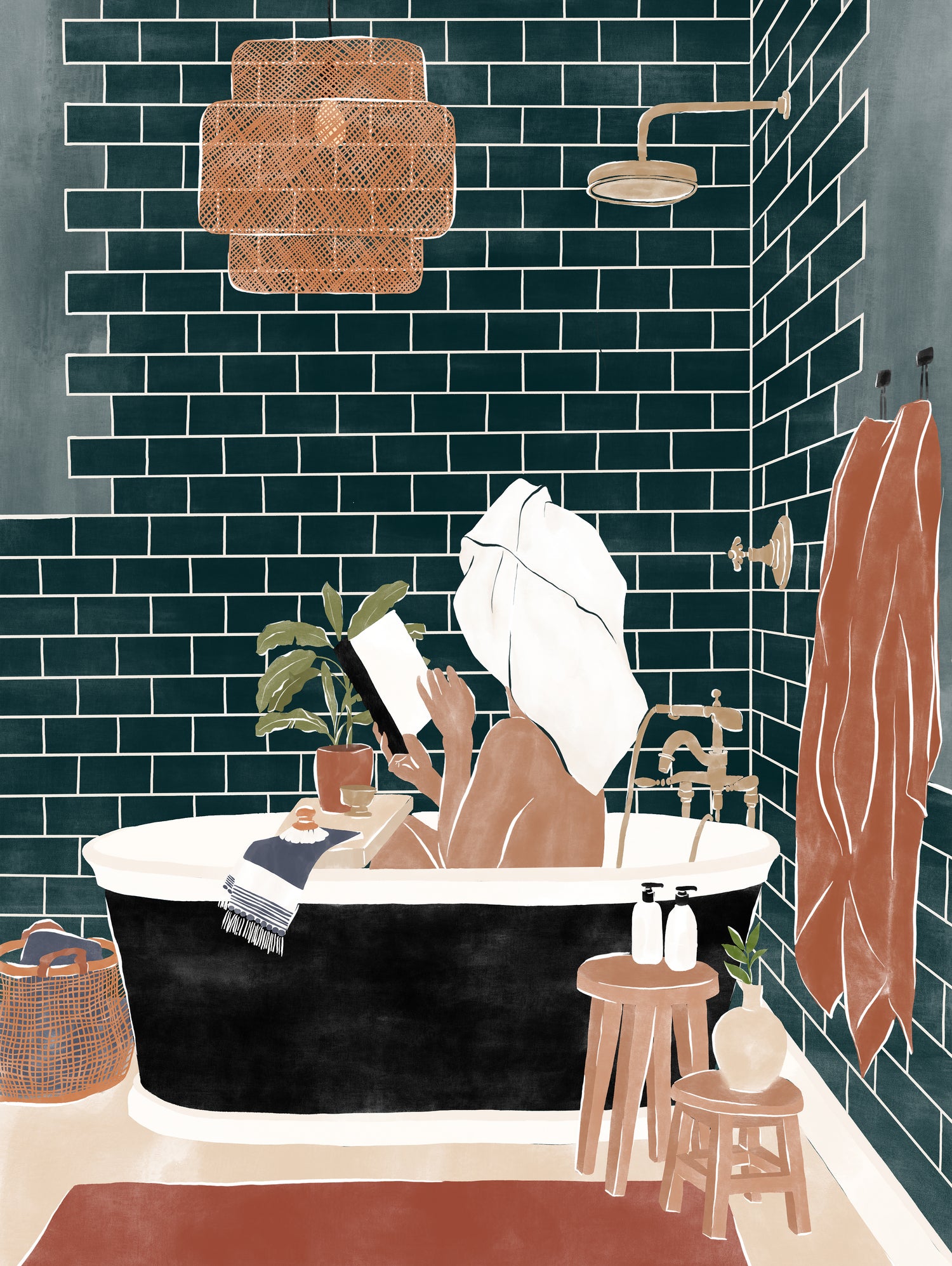 Bathroom Babe by Ivy Green Illustrations on GIANT ART - home illustration home