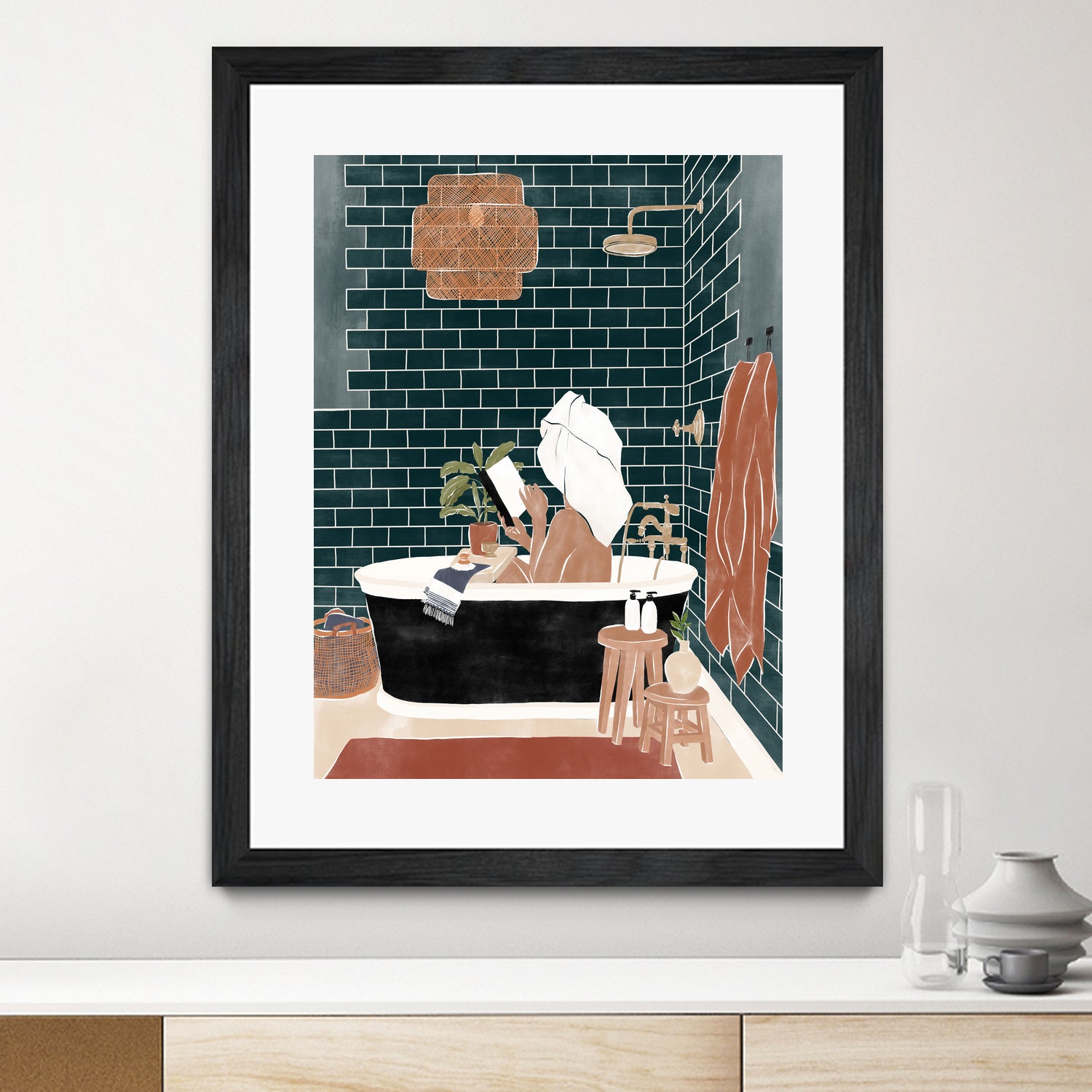 Bathroom Babe by Ivy Green Illustrations on GIANT ART - home illustration home