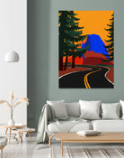 Clacier Road With Half Dome by Rosi Feist on GIANT ART - illustration half dome