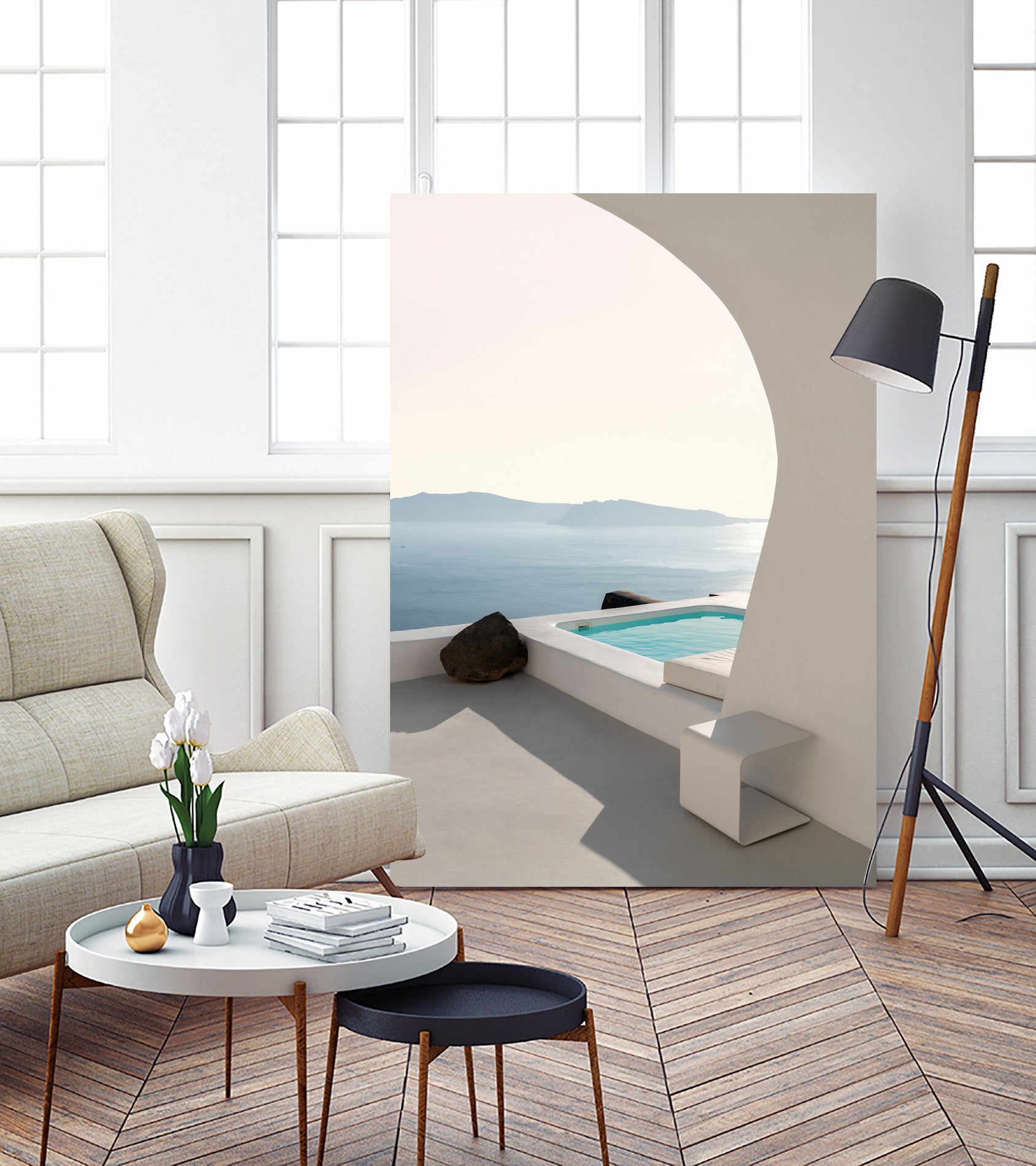 Aenaon Seaview Villa by Minorstep on GIANT ART - blue photgraphy harmony