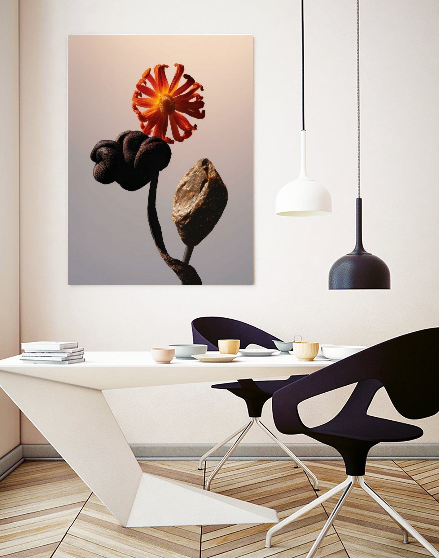 Still Life Flowers No3 by Minorstep on GIANT ART - red flowers and plants studio