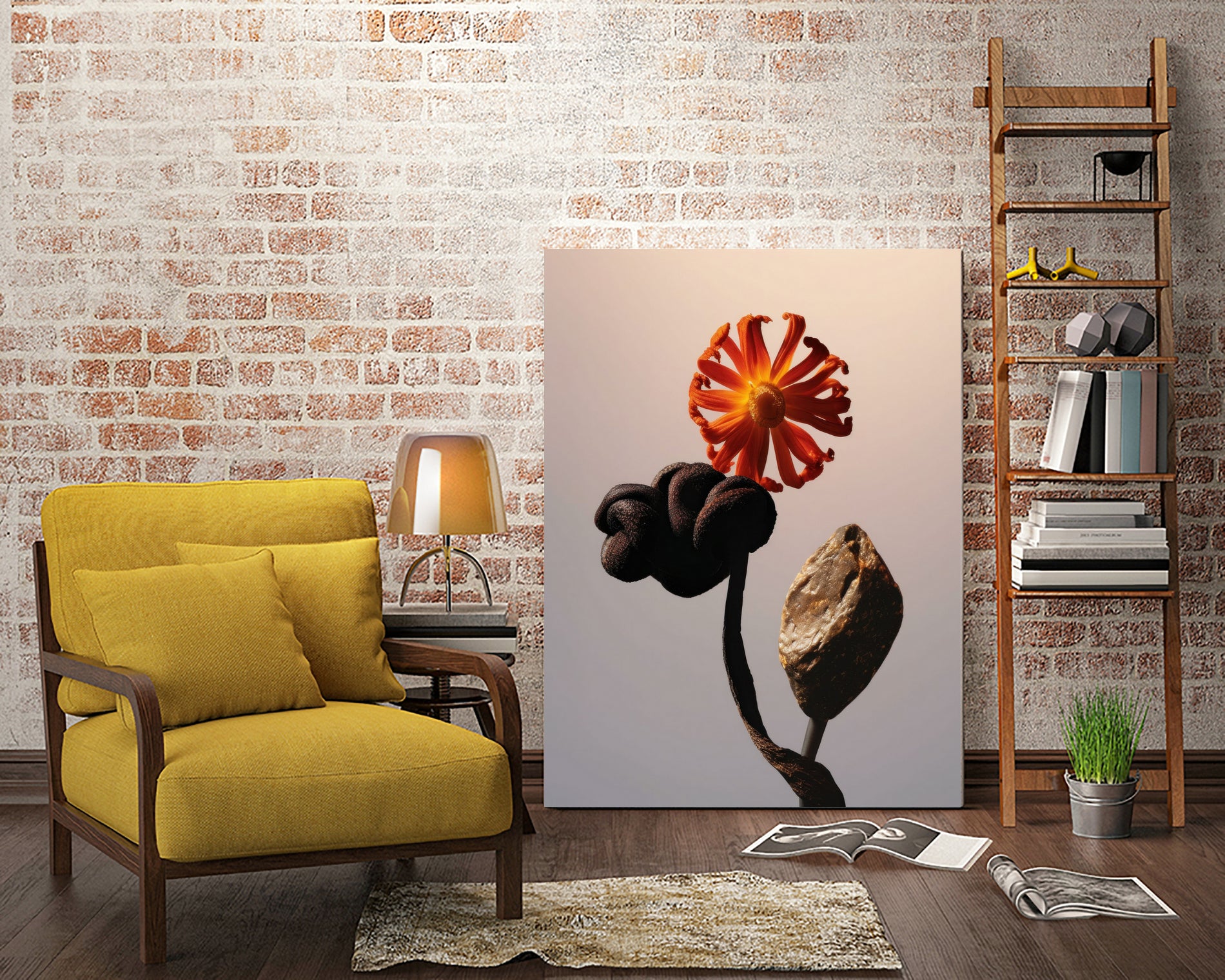 Still Life Flowers No3 by Minorstep on GIANT ART - red flowers and plants studio