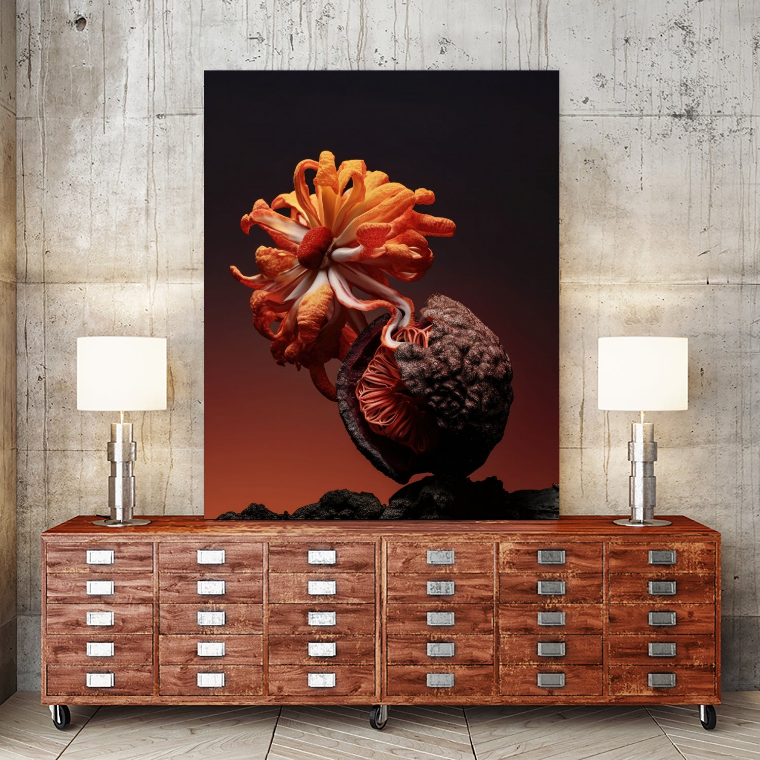 Still Life Flowers No4 by Minorstep on GIANT ART - red flowers and plants studio