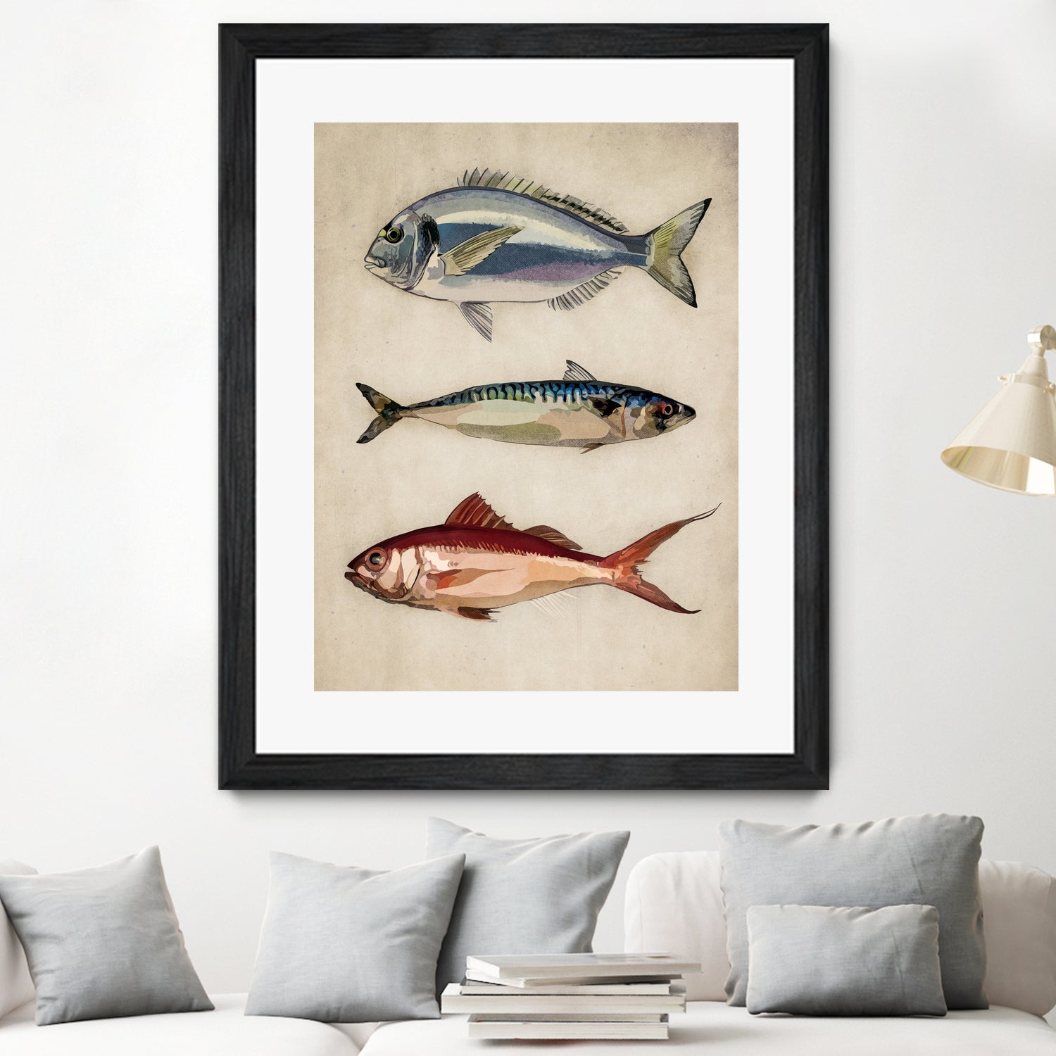 Trio of Ocean Life by Emel Tunaboylu on GIANT ART - animals vintage fish illustration