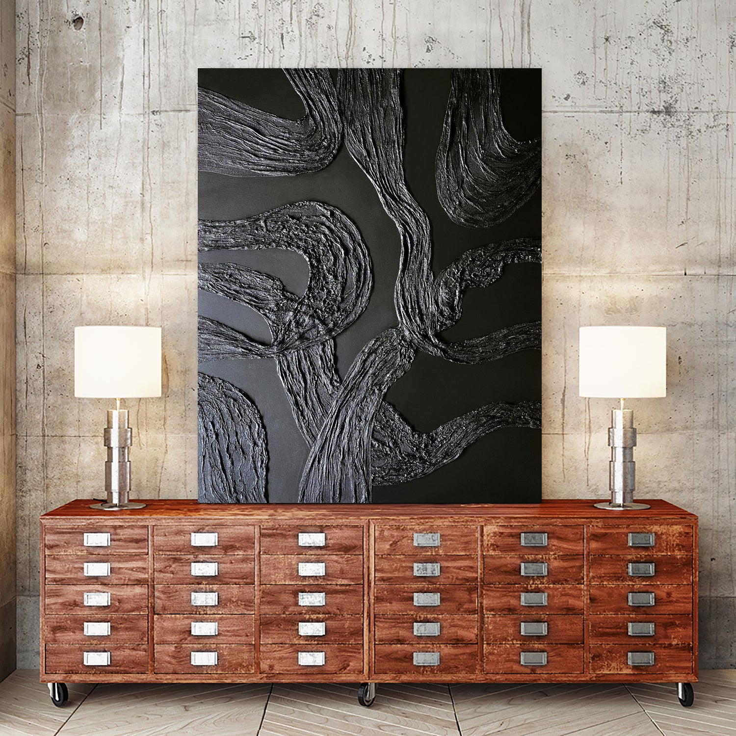 TANGO IN THE NIGHT by ALLA on GIANT ART - abstract 3d painting