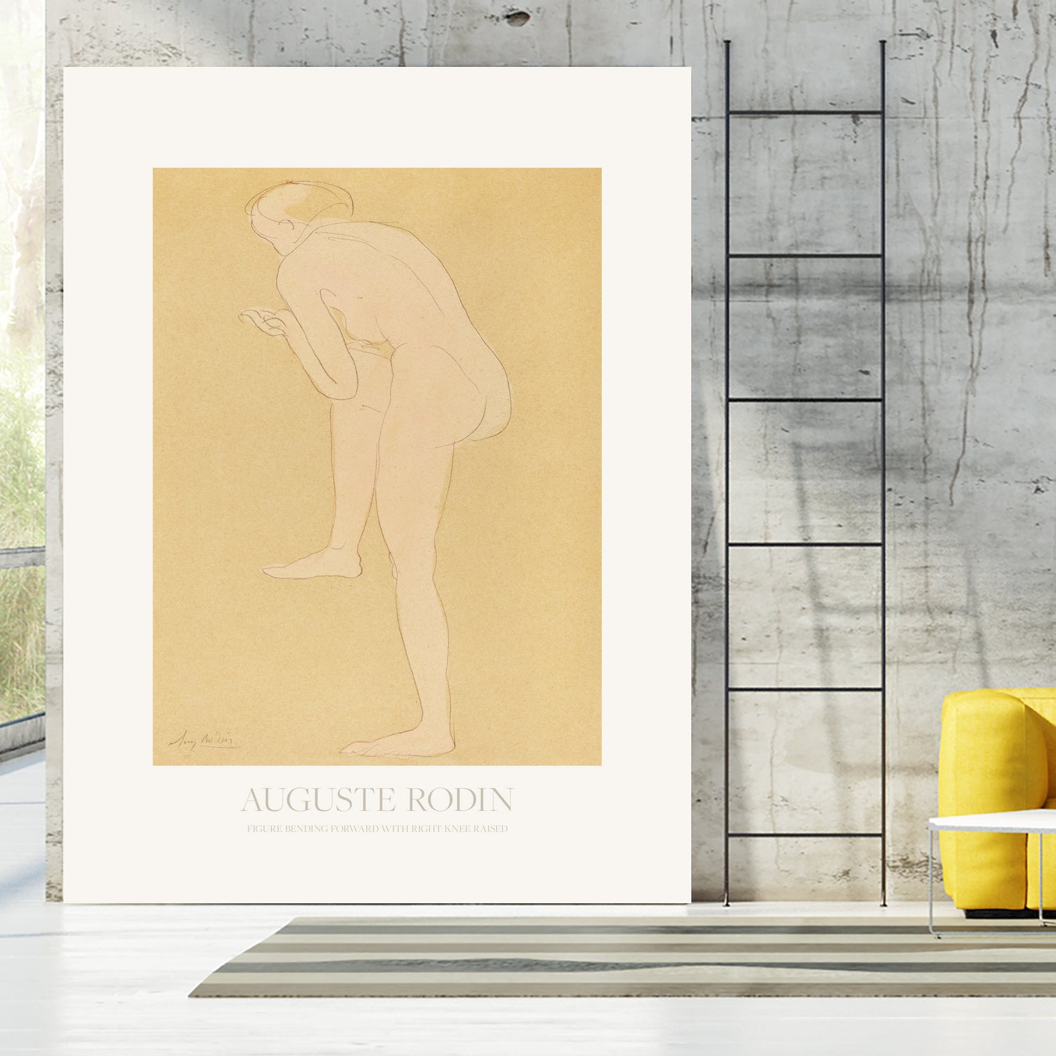 Figure Bending Forward With Right Knee Raised by Auguste Rodin on GIANT ART - auguste rodin figurative auguste rodin