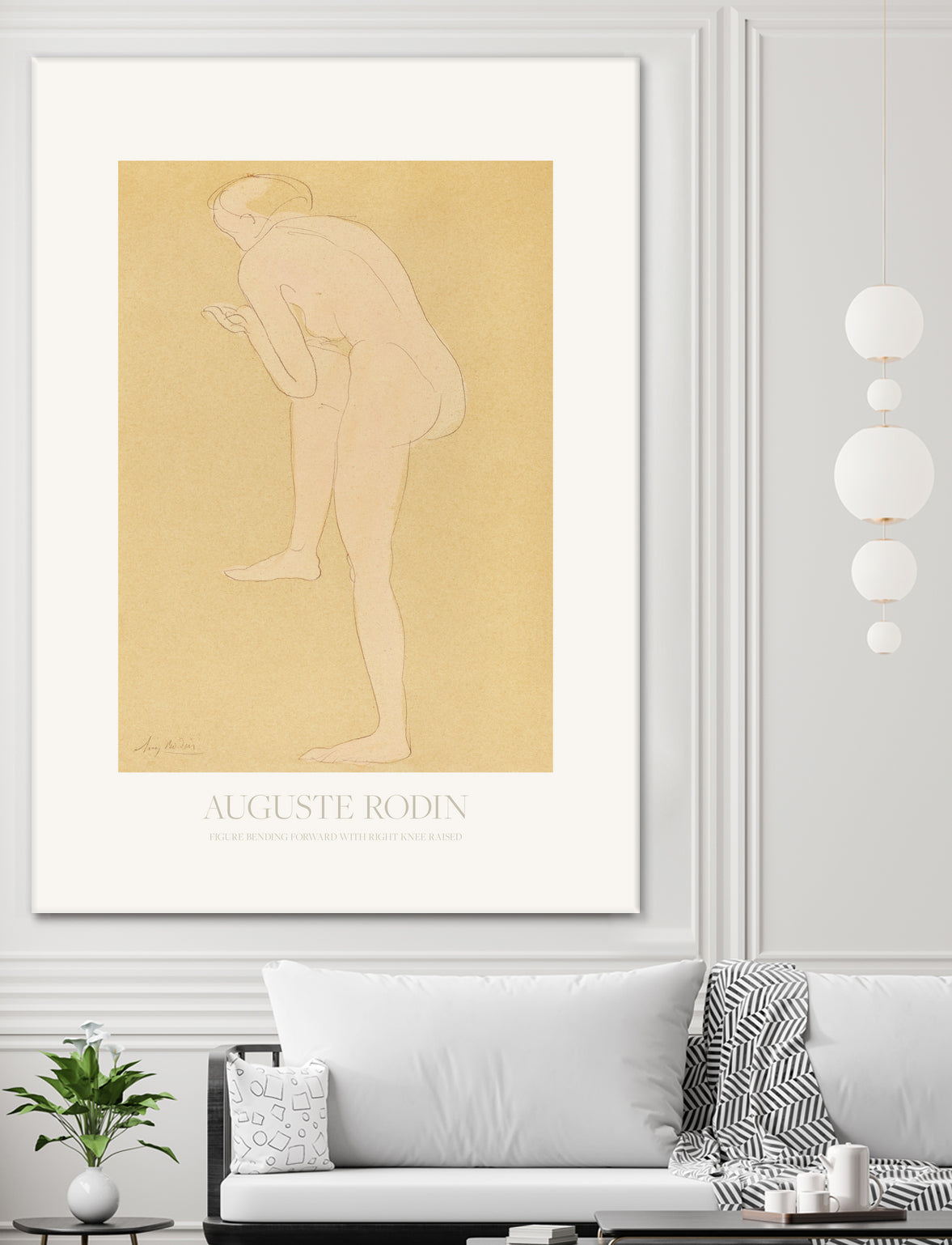 Figure Bending Forward With Right Knee Raised by Auguste Rodin on GIANT ART - auguste rodin figurative auguste rodin