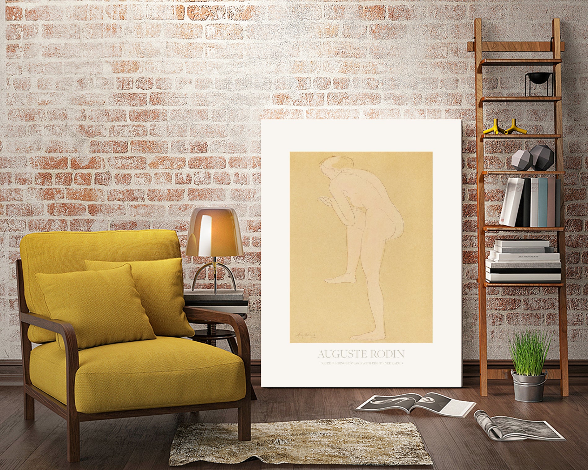 Figure Bending Forward With Right Knee Raised by Auguste Rodin on GIANT ART - auguste rodin figurative auguste rodin