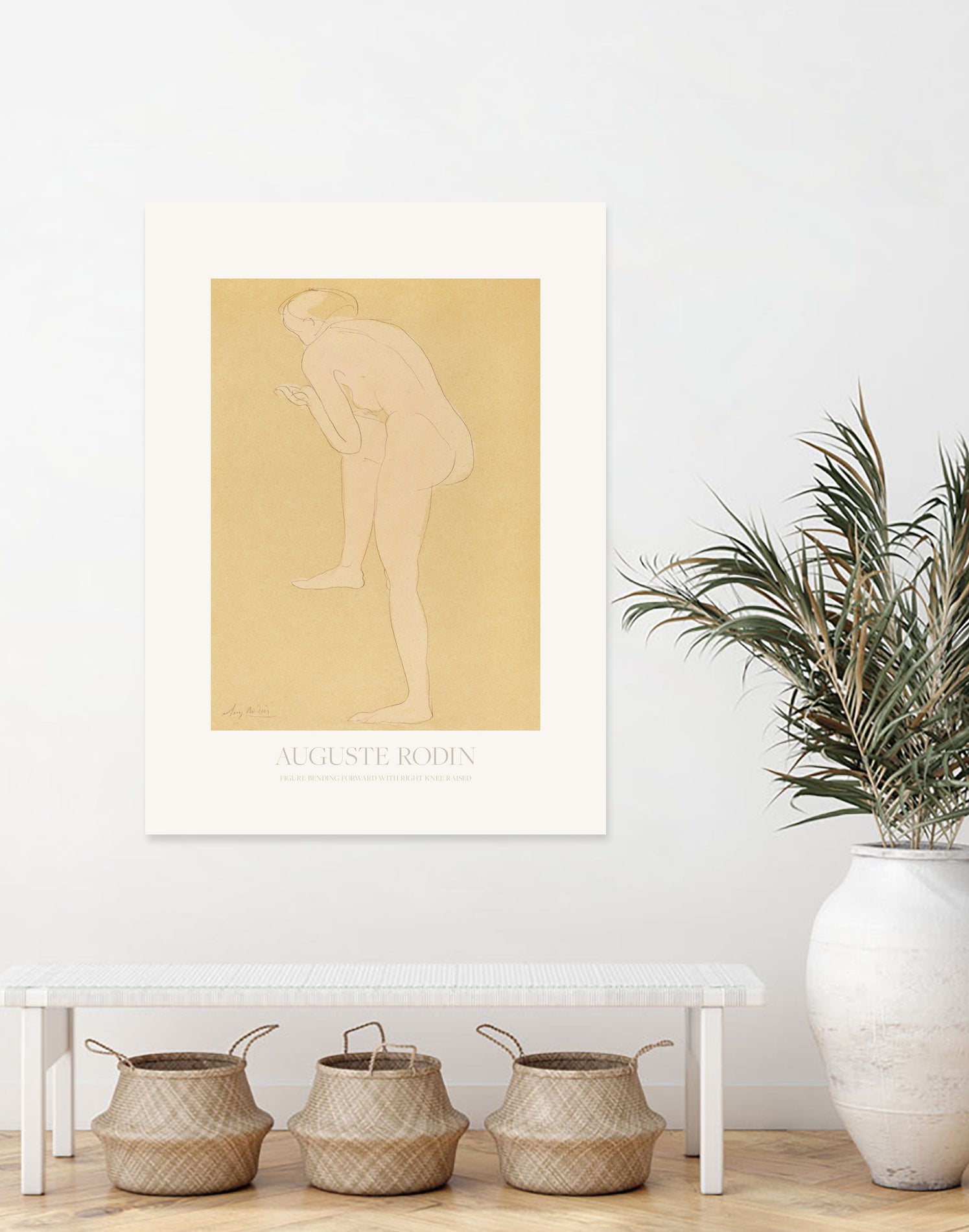 Figure Bending Forward With Right Knee Raised by Auguste Rodin on GIANT ART - auguste rodin figurative auguste rodin