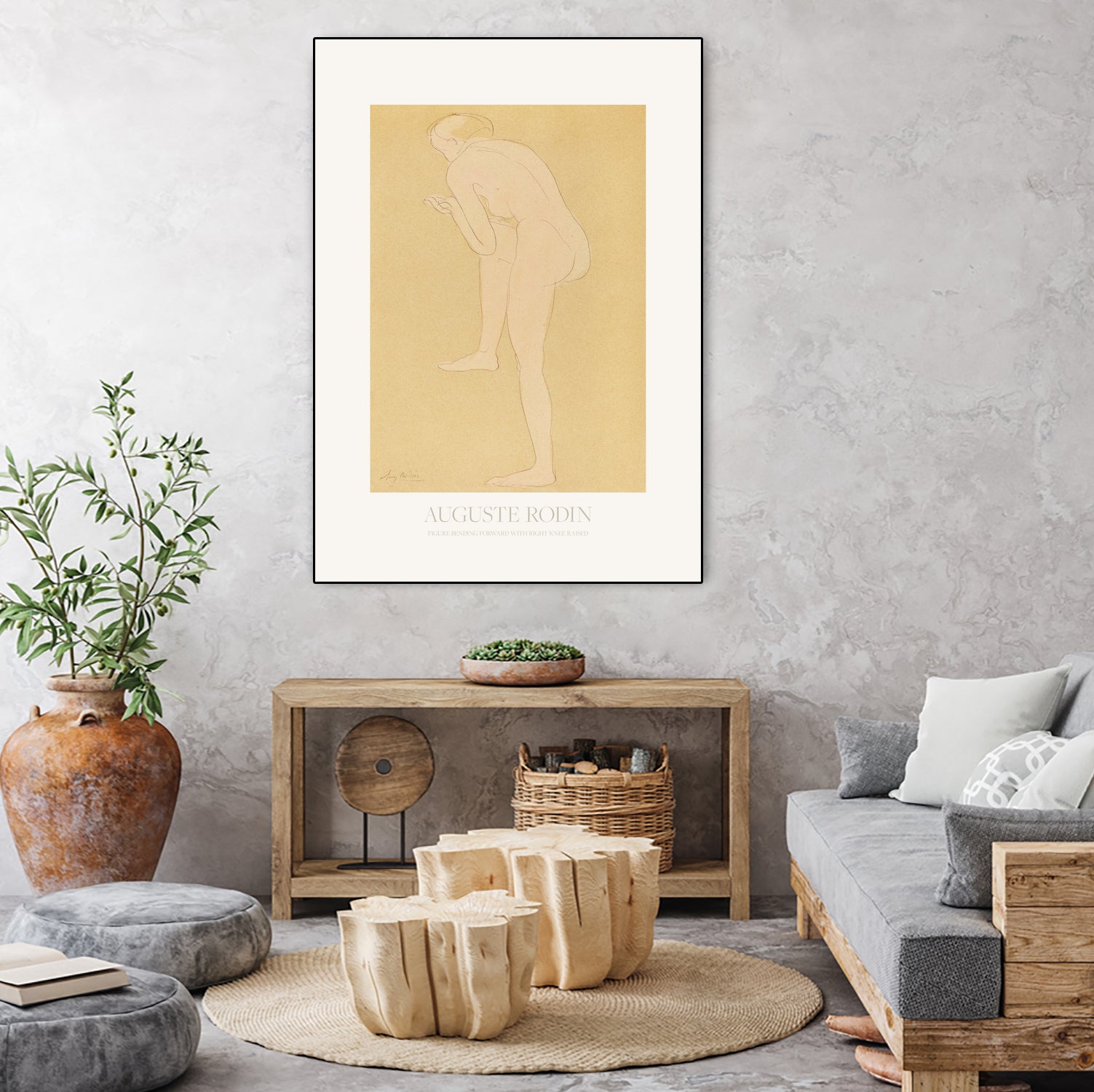 Figure Bending Forward With Right Knee Raised by Auguste Rodin on GIANT ART - auguste rodin figurative auguste rodin