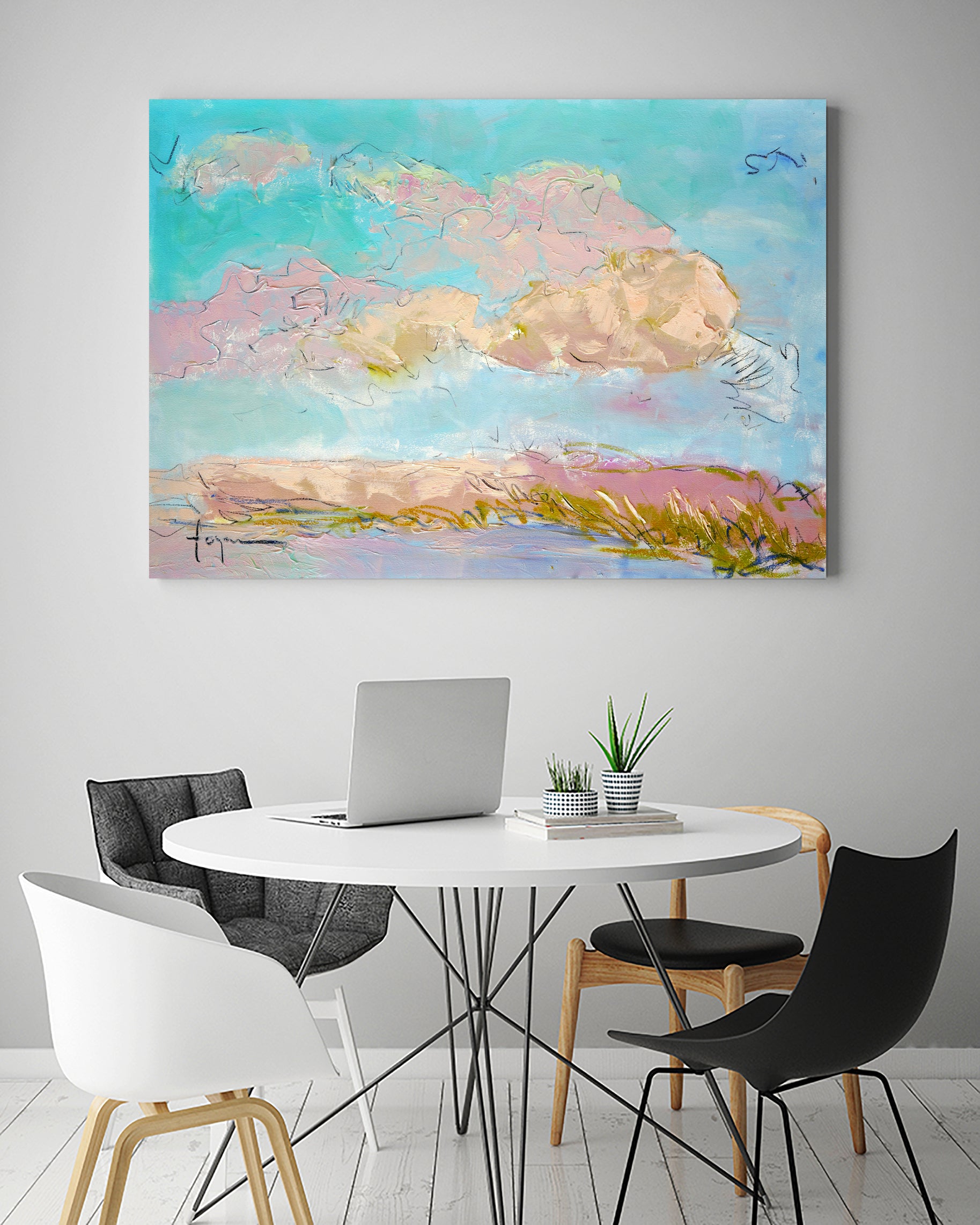 Pastel Sky Drift by Dorothy Fagan on GIANT ART - illustration abstract landscape painting